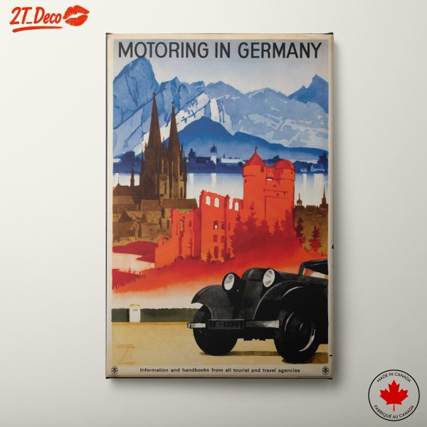 Vintage Car Travel Poster in Germany