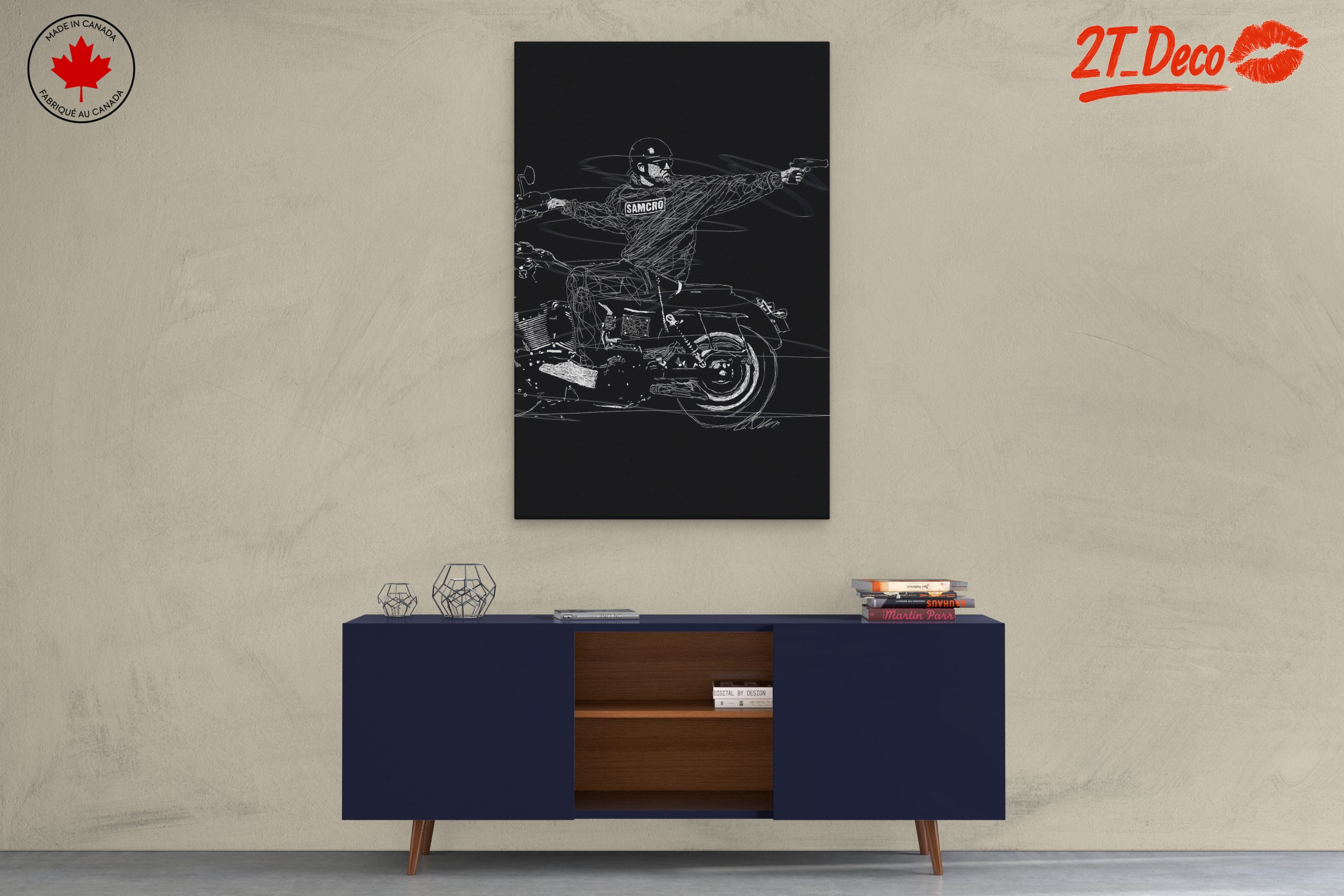 Dynamic Motorcycle Action Art - Image 3