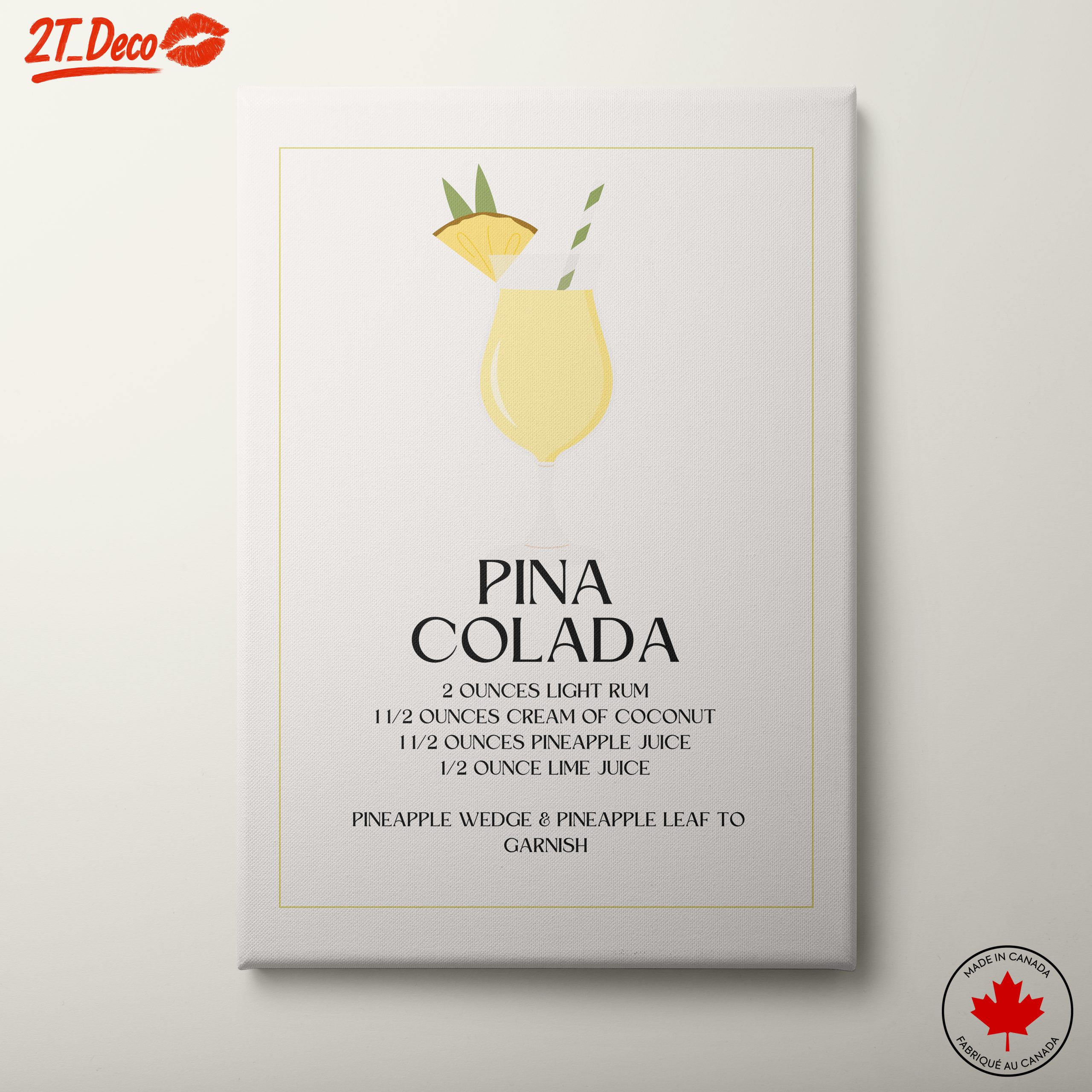 Pina Colada Cocktail Recipe Artwork