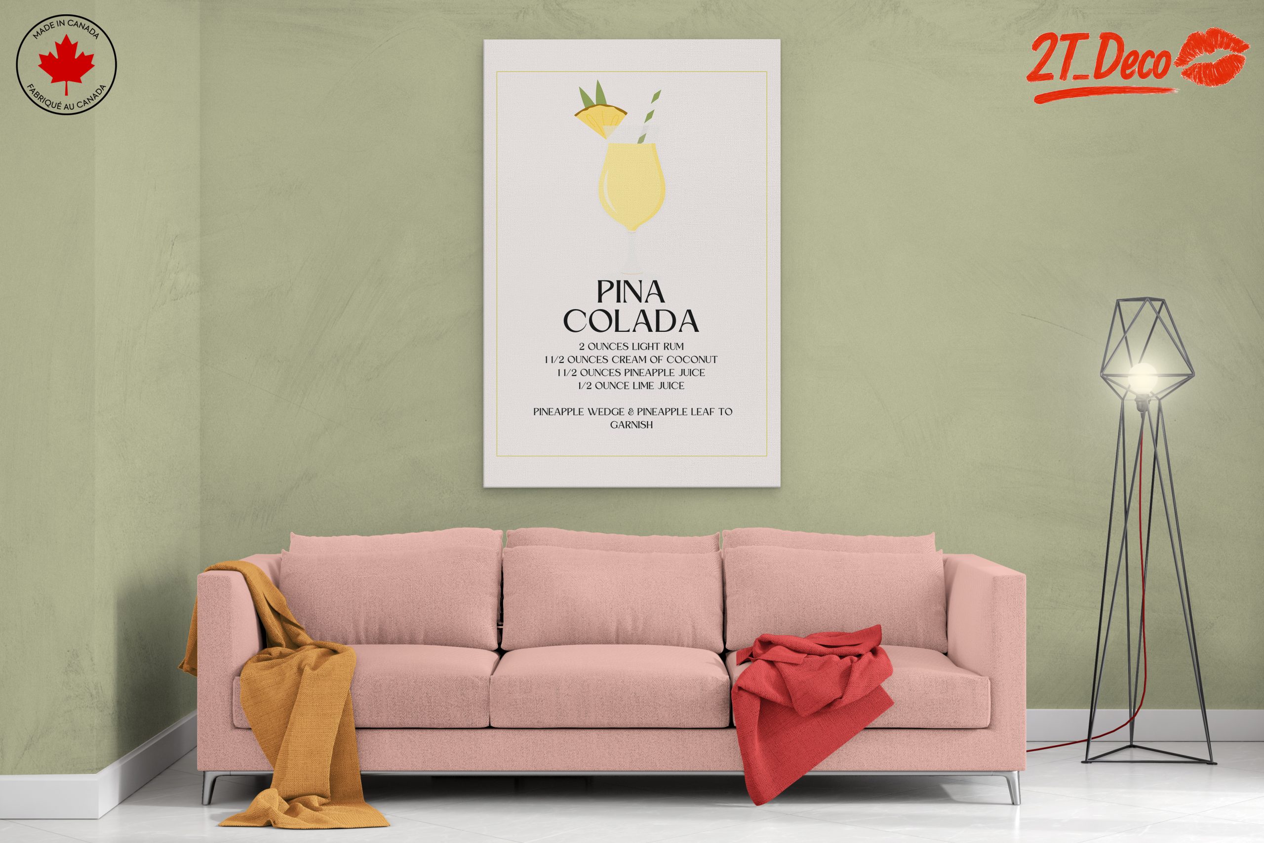Pina Colada Cocktail Recipe Artwork - Image 2