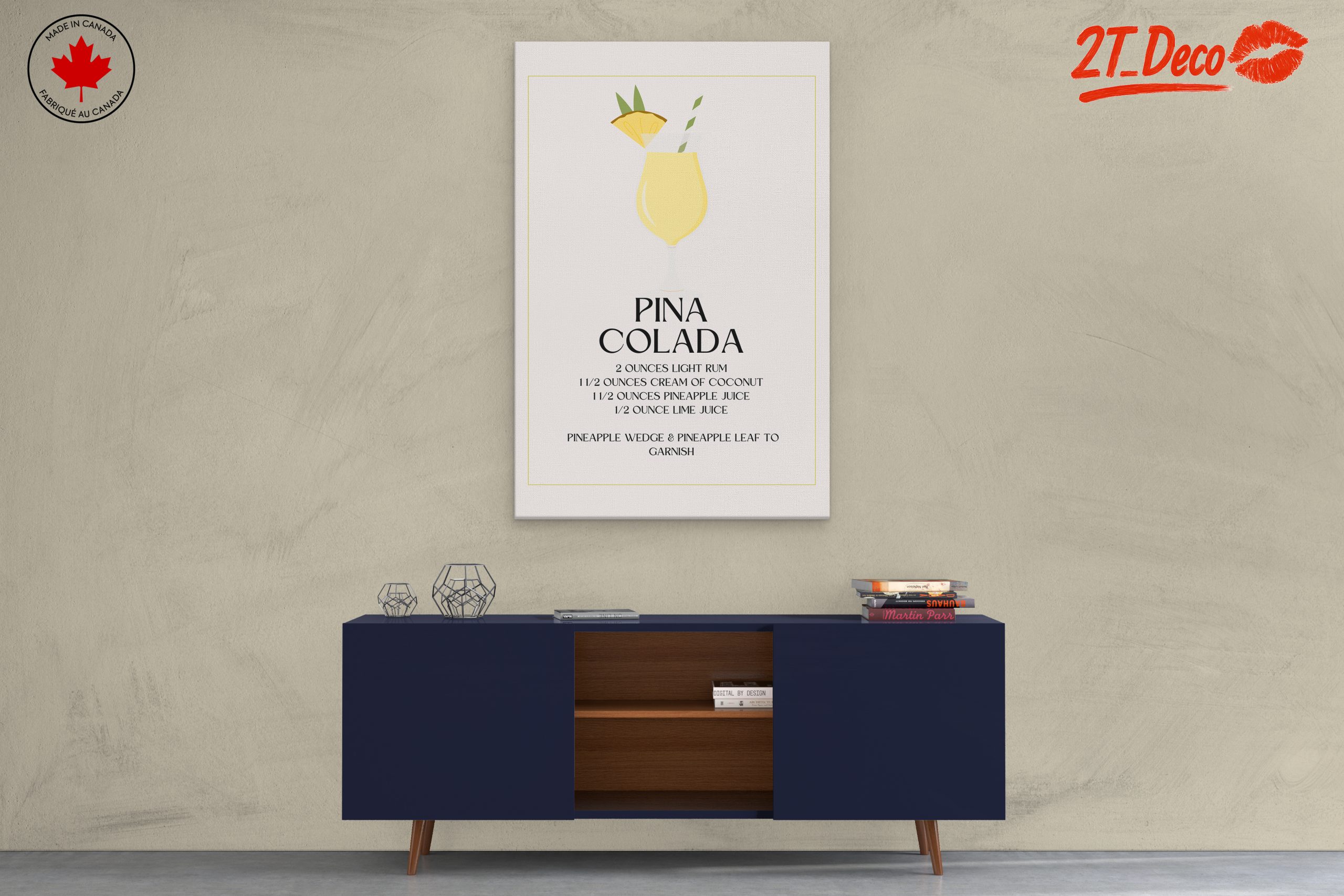 Pina Colada Cocktail Recipe Artwork - Image 3