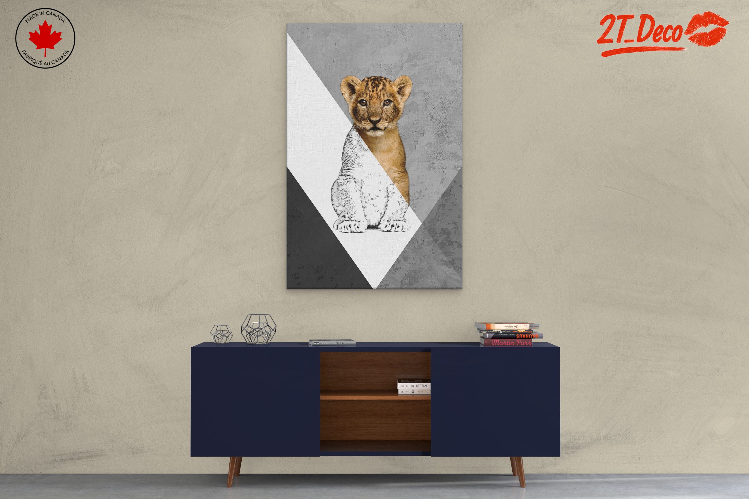 Stylized Lion Cub Wall Art - Image 3