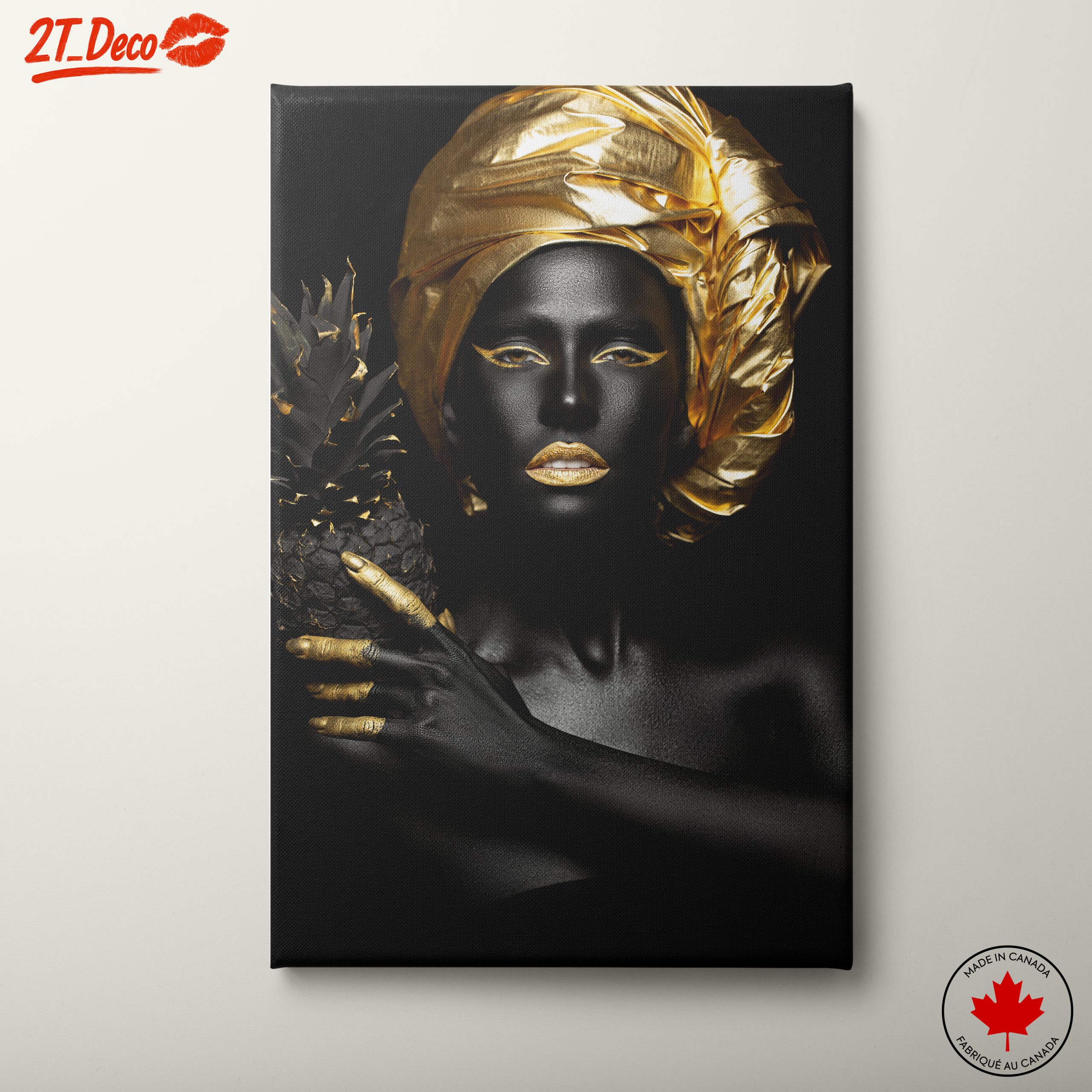 Striking Afro Art with Gold Accents 5