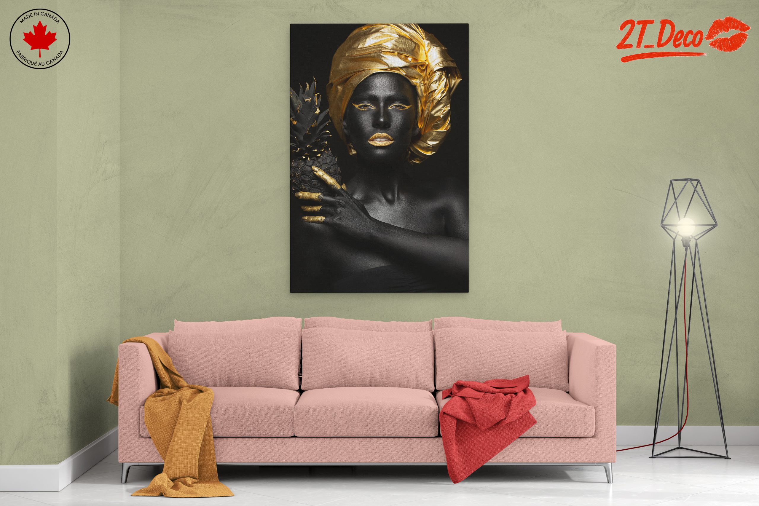 Striking Afro Art with Gold Accents 5 - Image 2