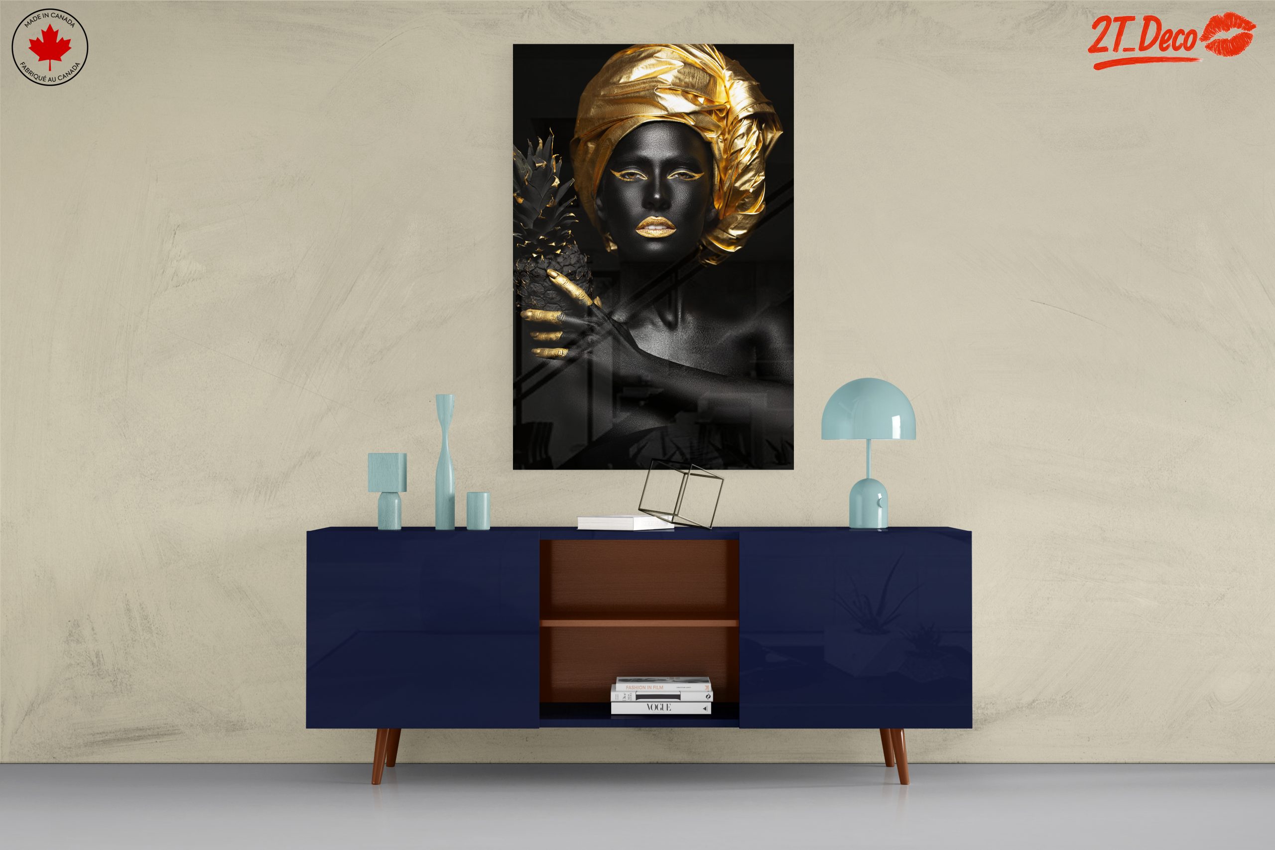 Striking Afro Art with Gold Accents 5 - Image 8