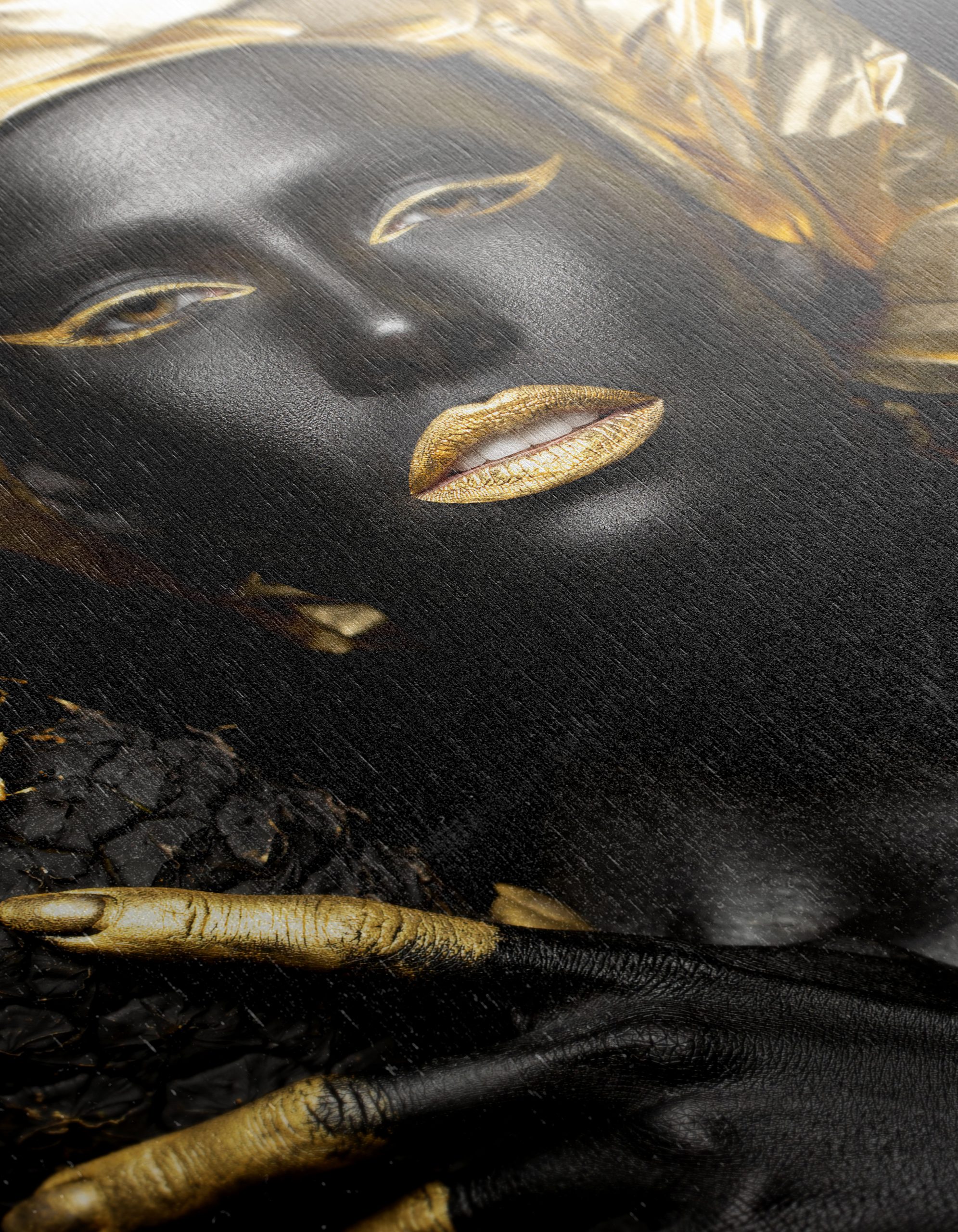 Striking Afro Art with Gold Accents 5 - Image 12