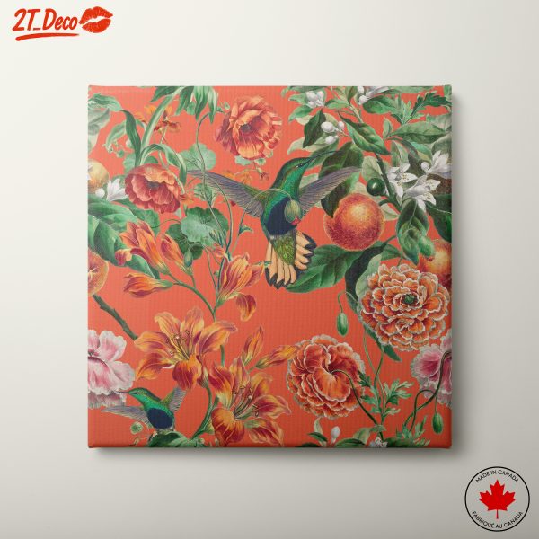 Vibrant Hummingbird Among Flowers