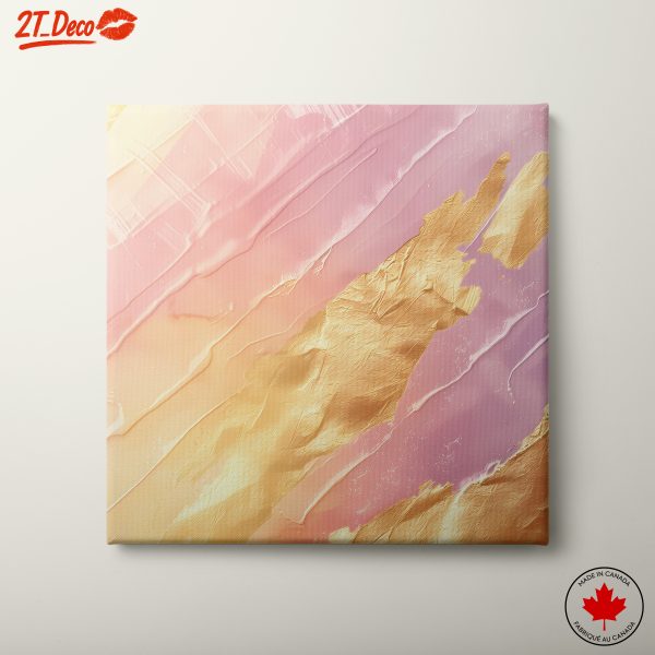 Soft Pastel Abstract Art with Gold Accents