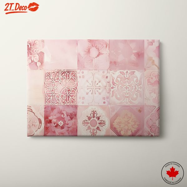 Elegant Geometric Pattern Art in Soft Pink