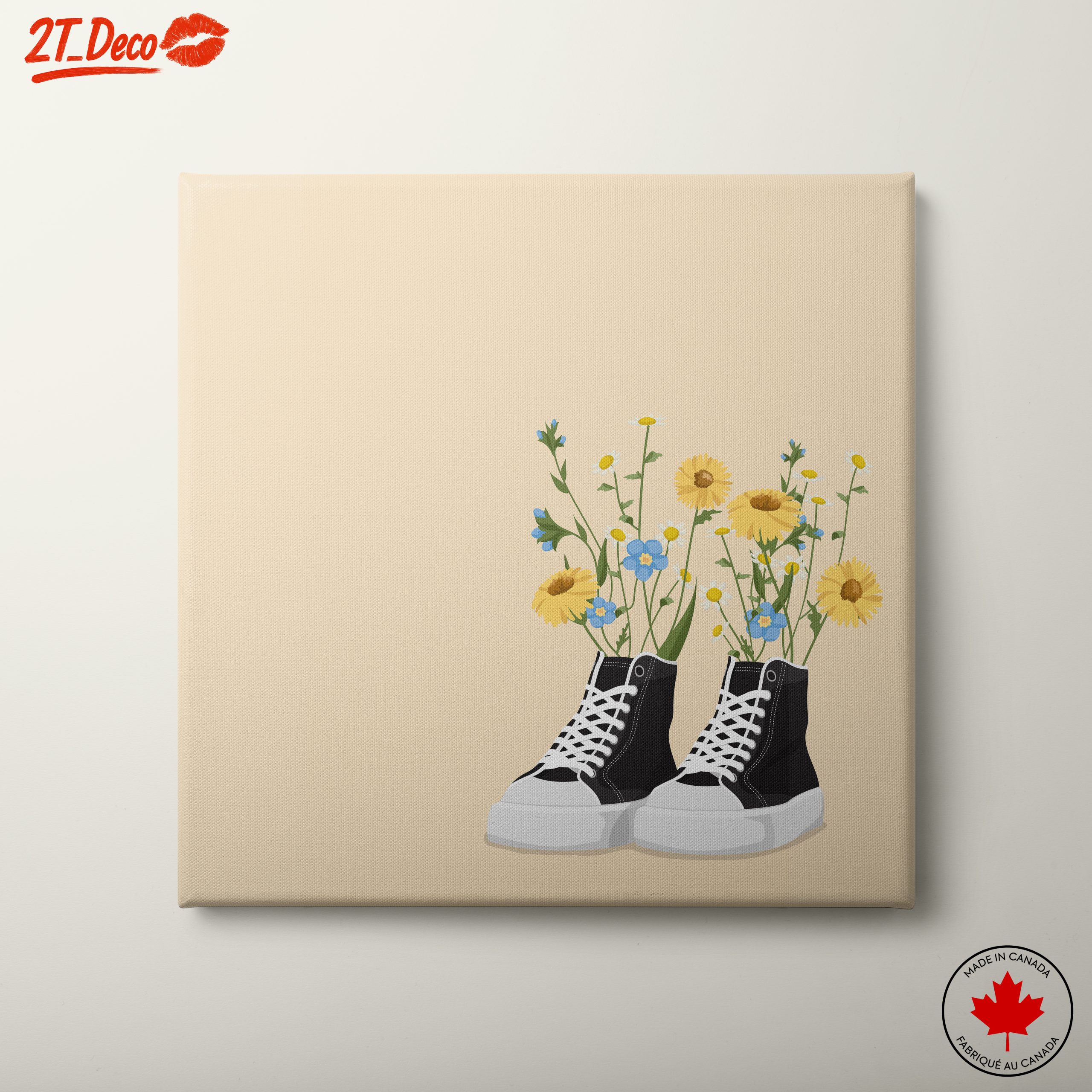Flowers Growing in Sneakers Art