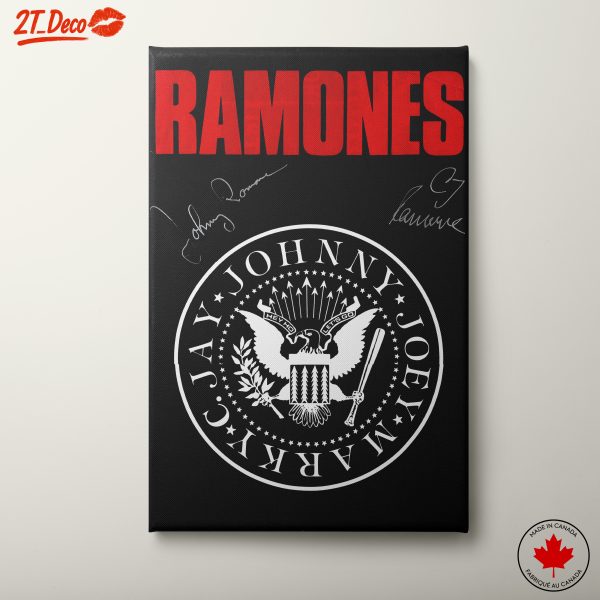 Ramones Band Art Featuring Logo and Signatures