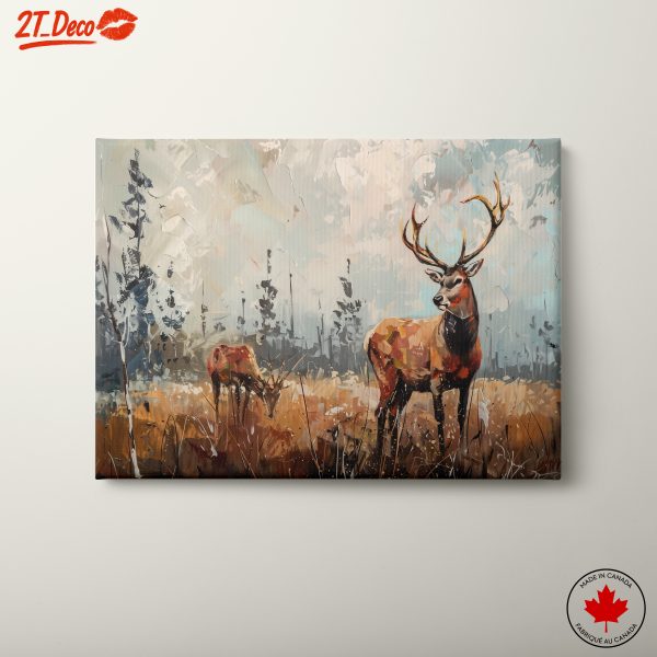 Stylized Deer in Natural Landscape Art