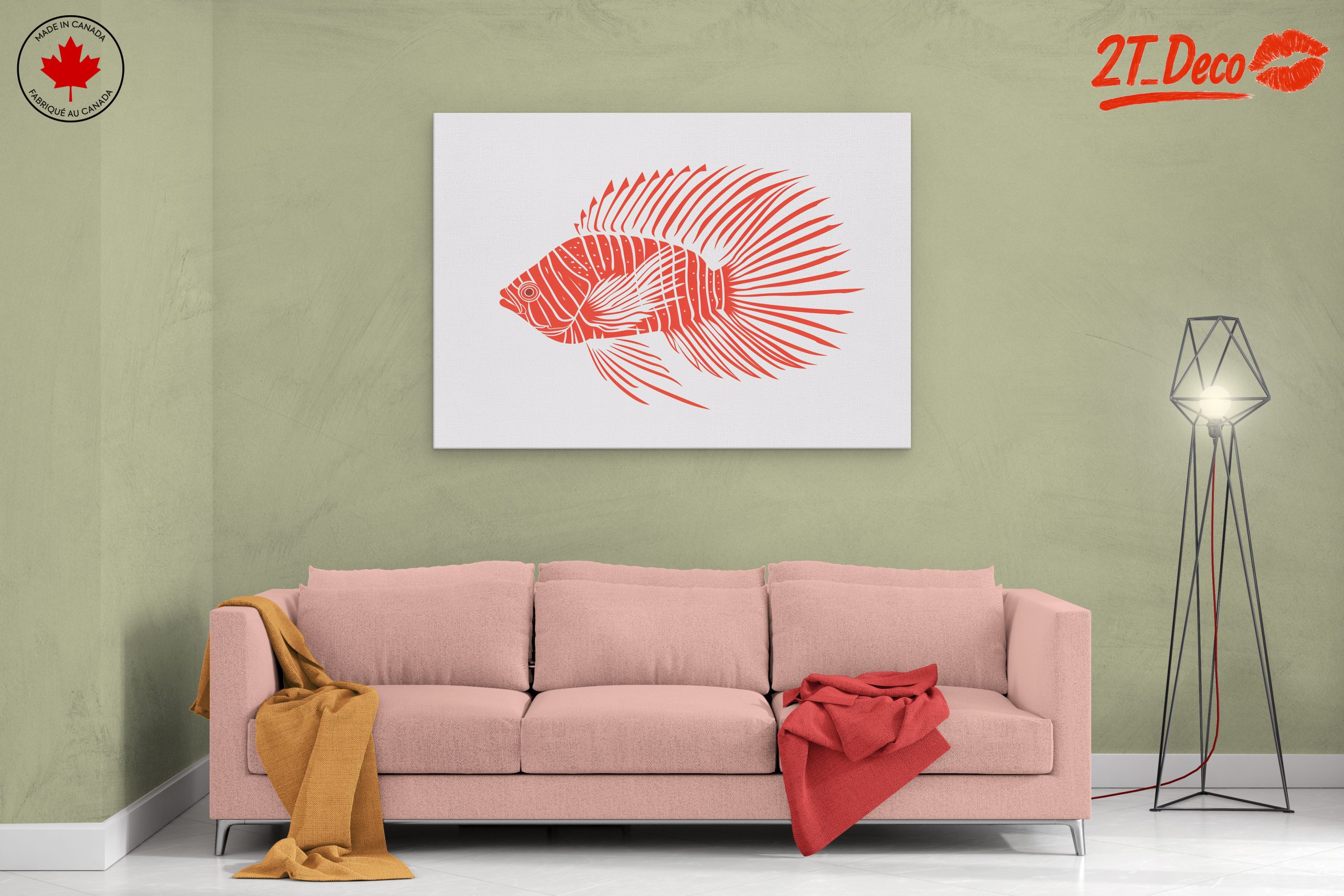 Stylized Red Fish Design - Image 2