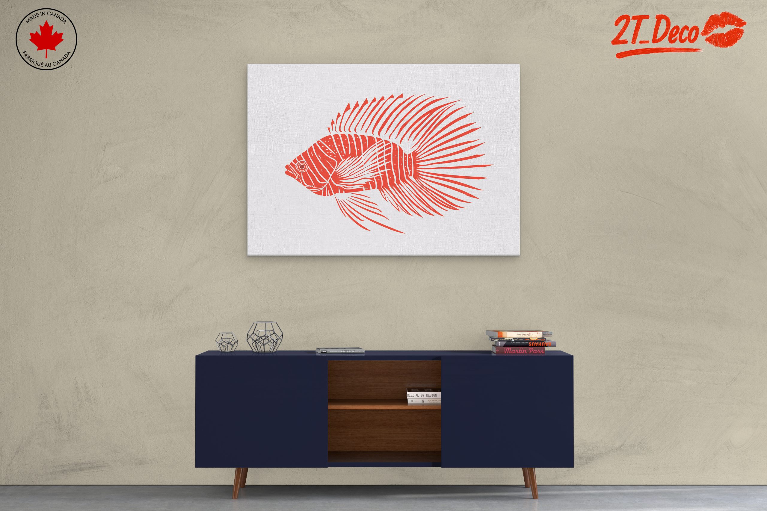 Stylized Red Fish Design - Image 3