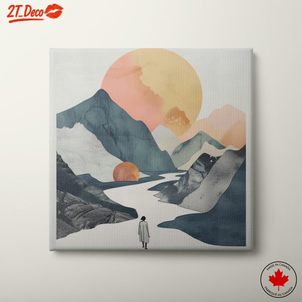 Stylized Abstract Landscape with Sun