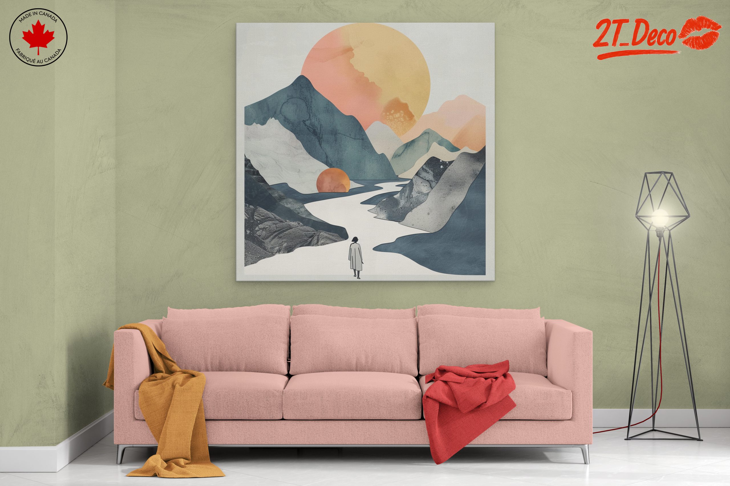 Stylized Abstract Landscape with Sun - Image 2