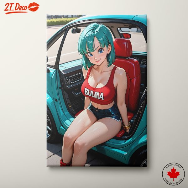 Bulma in Stylish Car from Dragon Ball