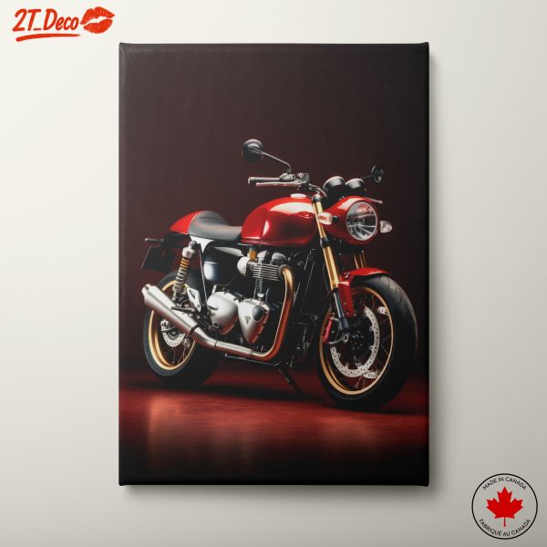 Elegant Red Motorcycle Art