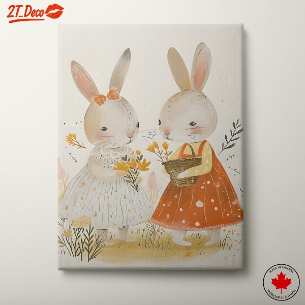 Whimsical Rabbits in Floral Settings