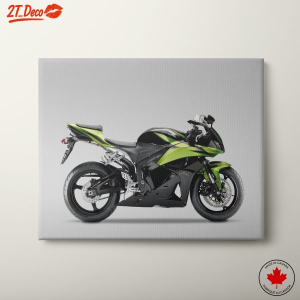 Sleek Green and Black Motorcycle Art