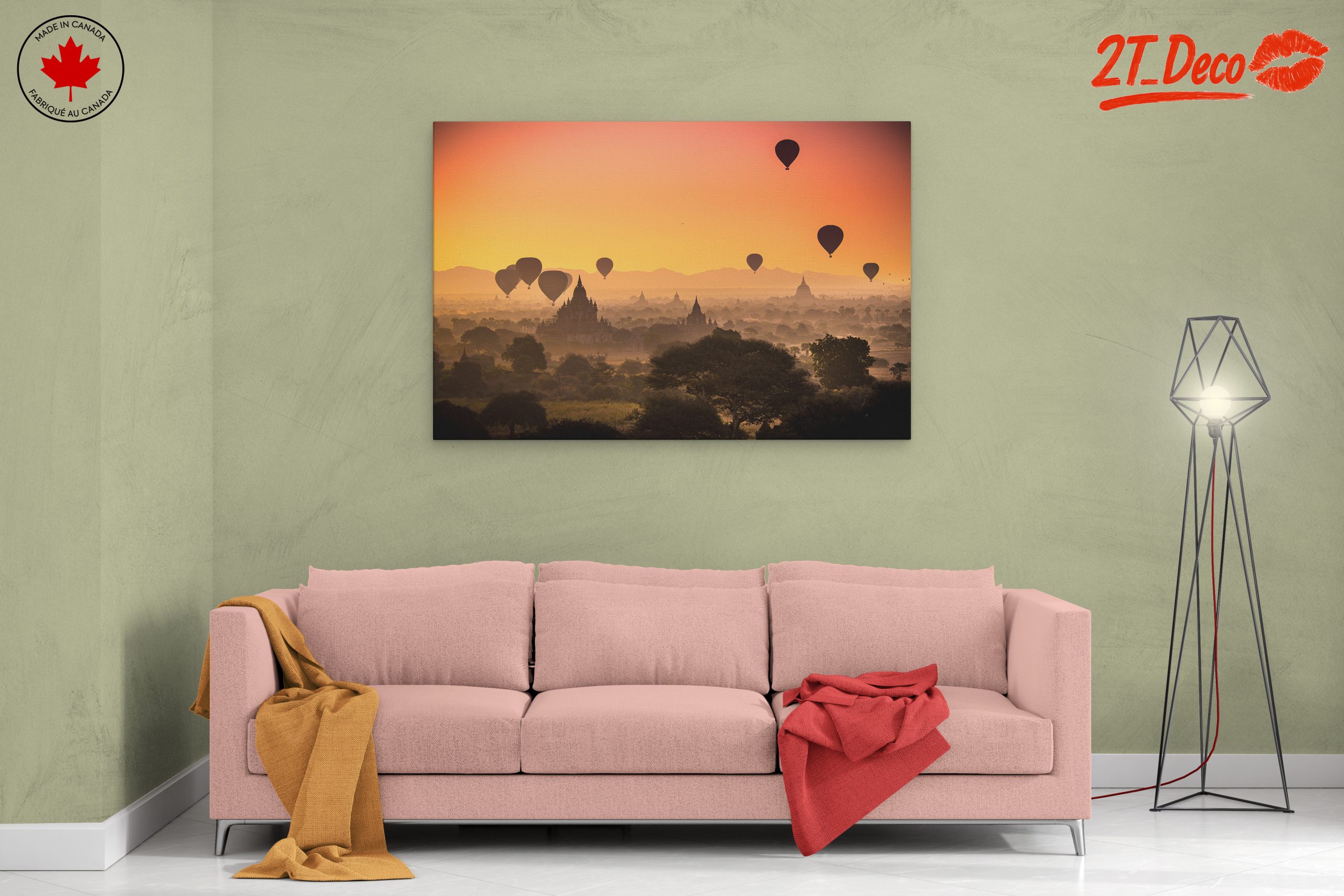 Stunning Hot Air Balloon Landscape at Sunset - Image 2
