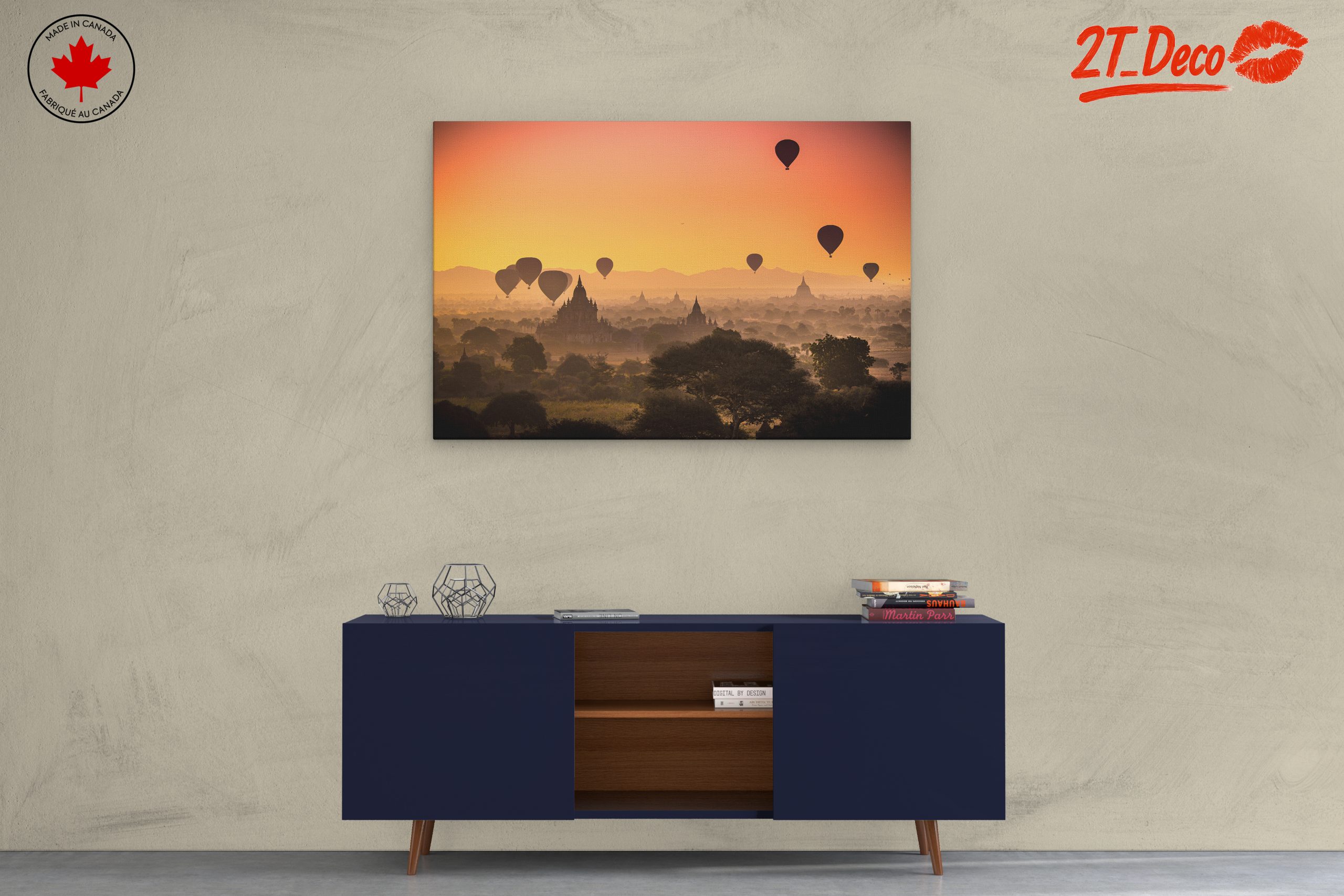 Stunning Hot Air Balloon Landscape at Sunset - Image 3