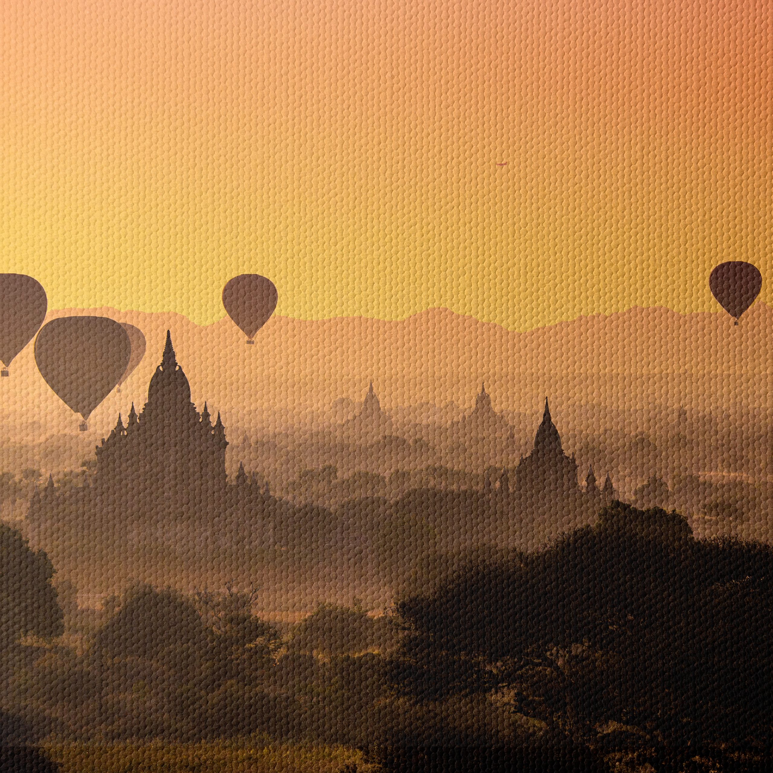 Stunning Hot Air Balloon Landscape at Sunset - Image 4