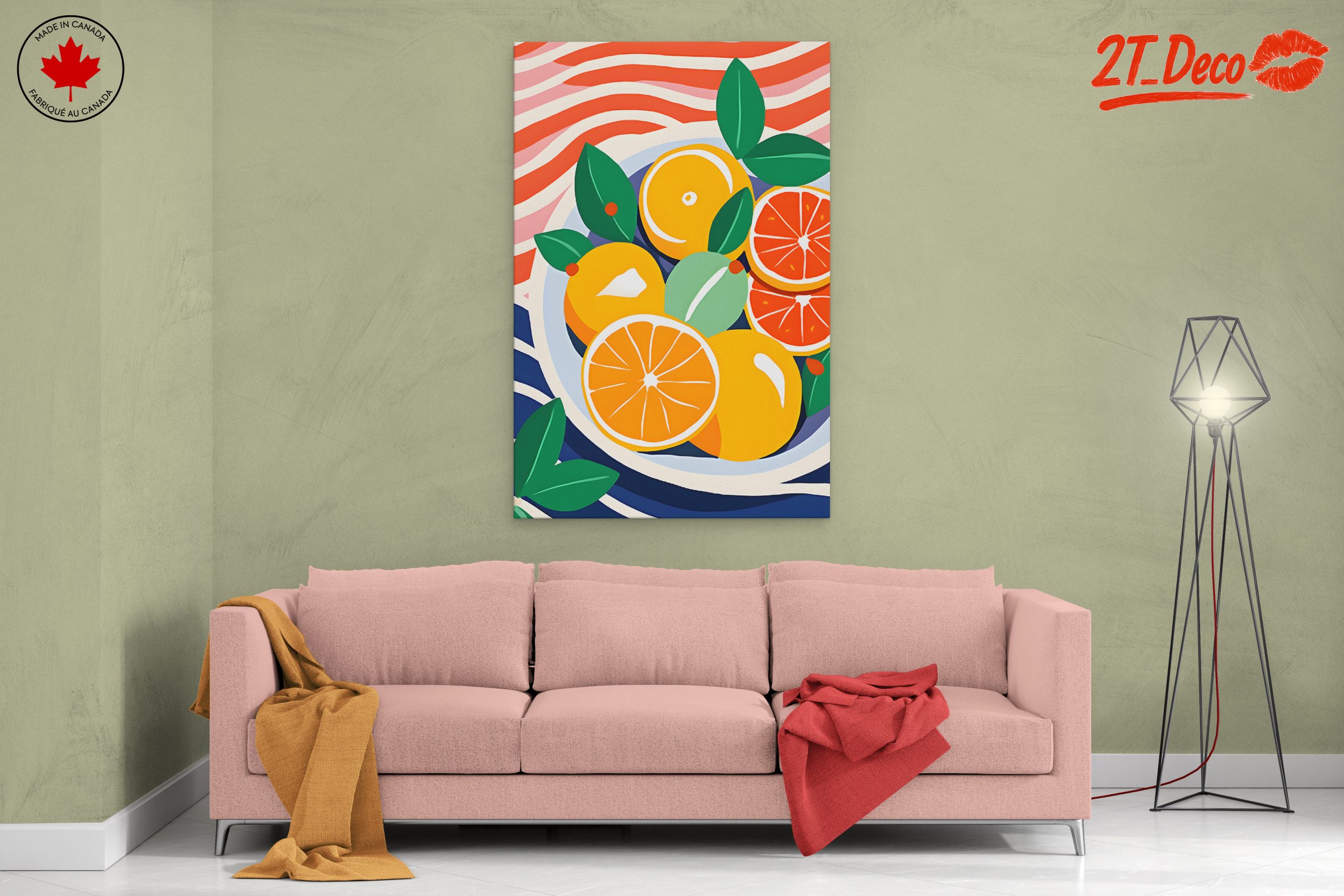Vibrant Abstract Citrus Bowl Art - Image 2