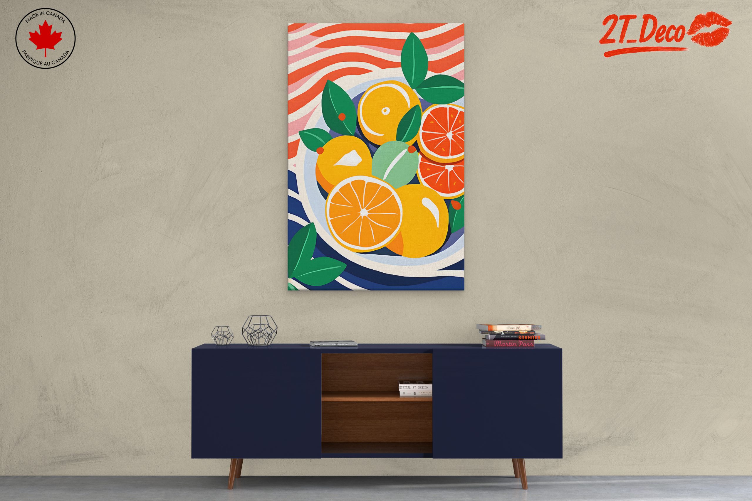 Vibrant Abstract Citrus Bowl Art - Image 3