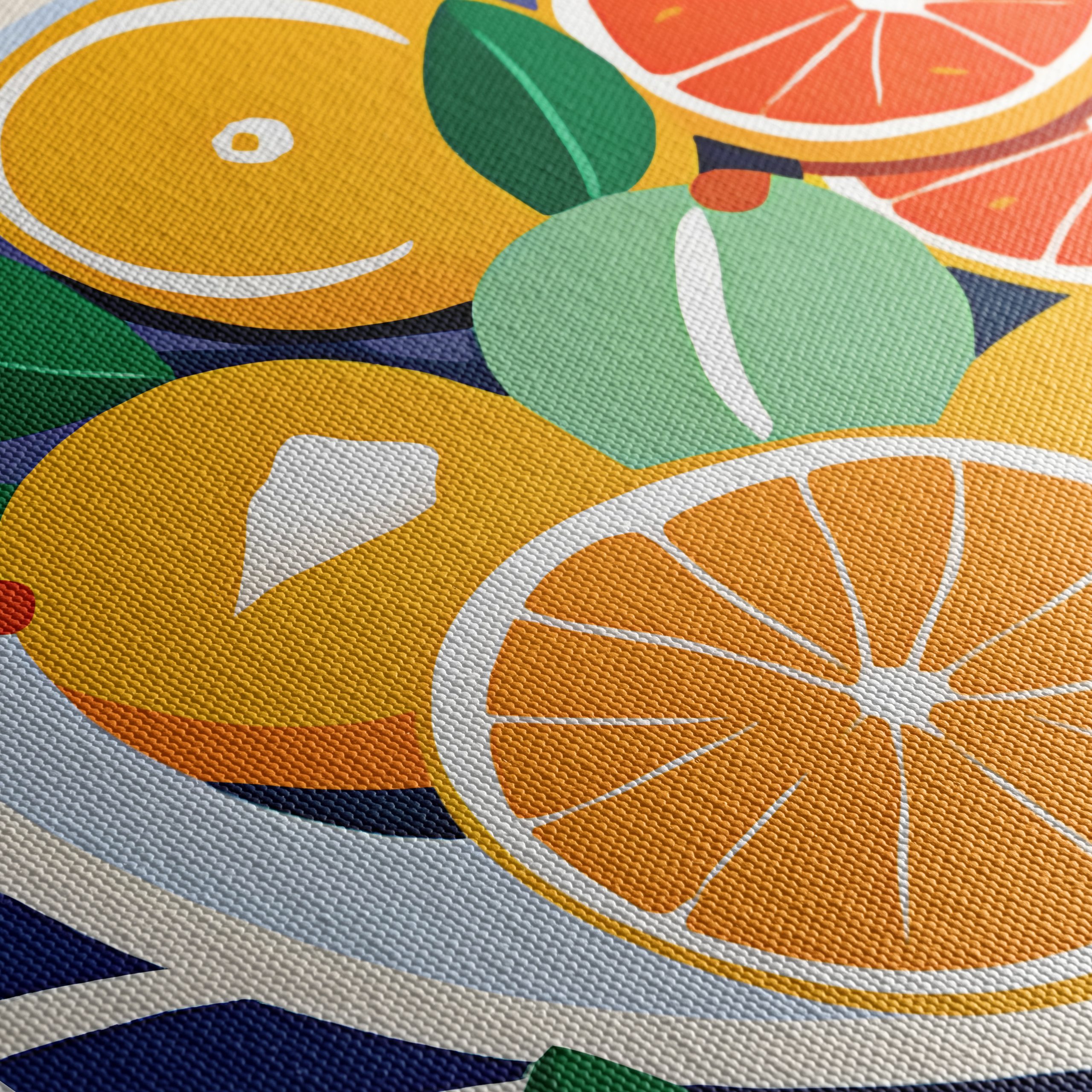 Vibrant Abstract Citrus Bowl Art - Image 5