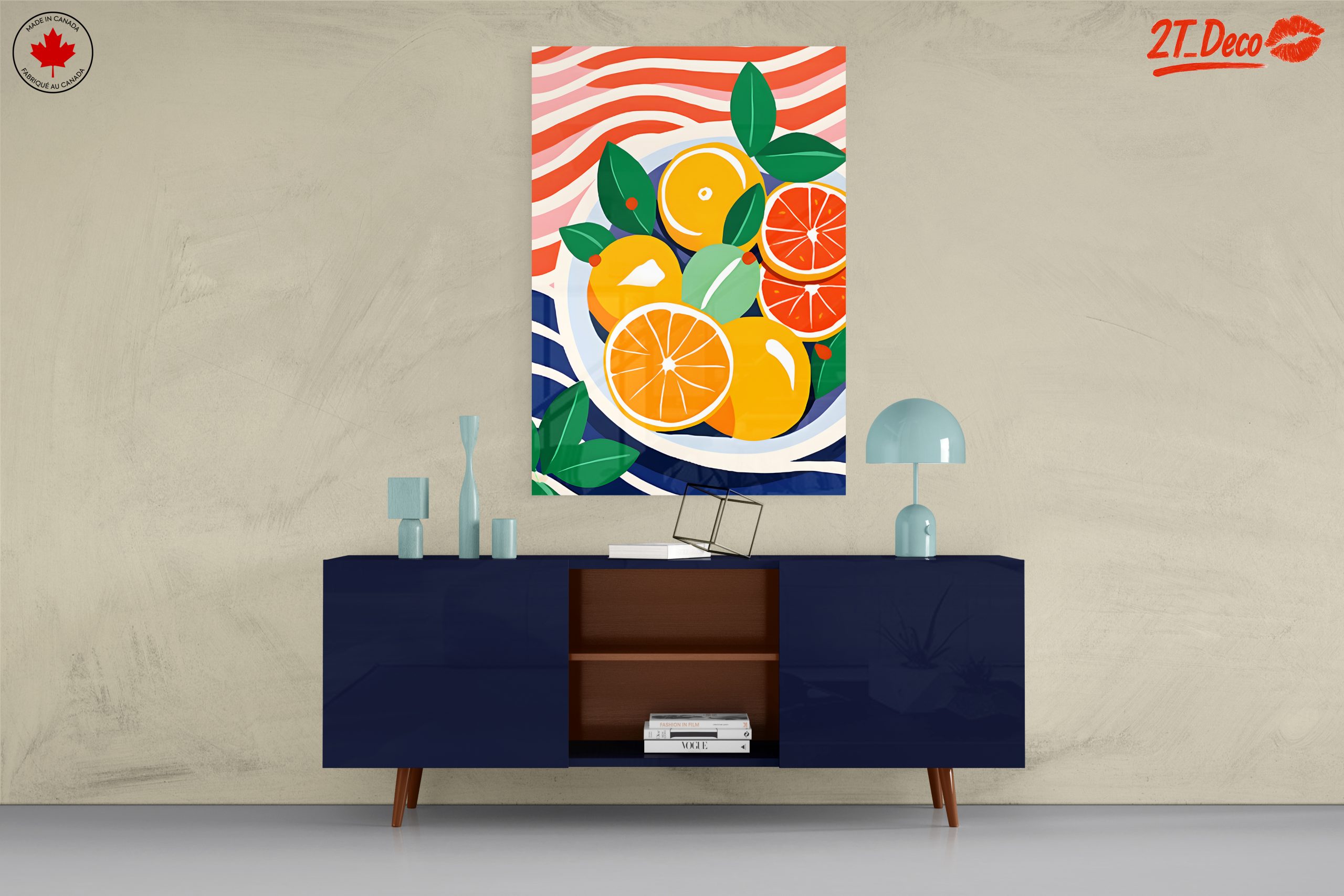 Vibrant Abstract Citrus Bowl Art - Image 8
