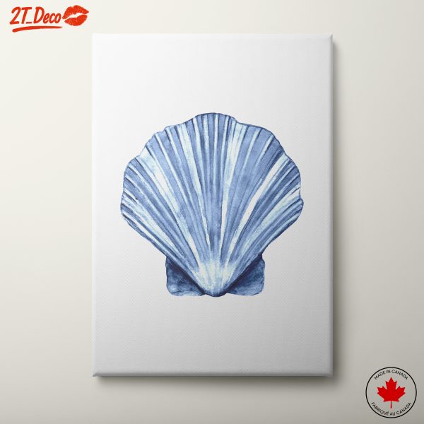 Elegant Blue Shell Artwork for Coastal Decor