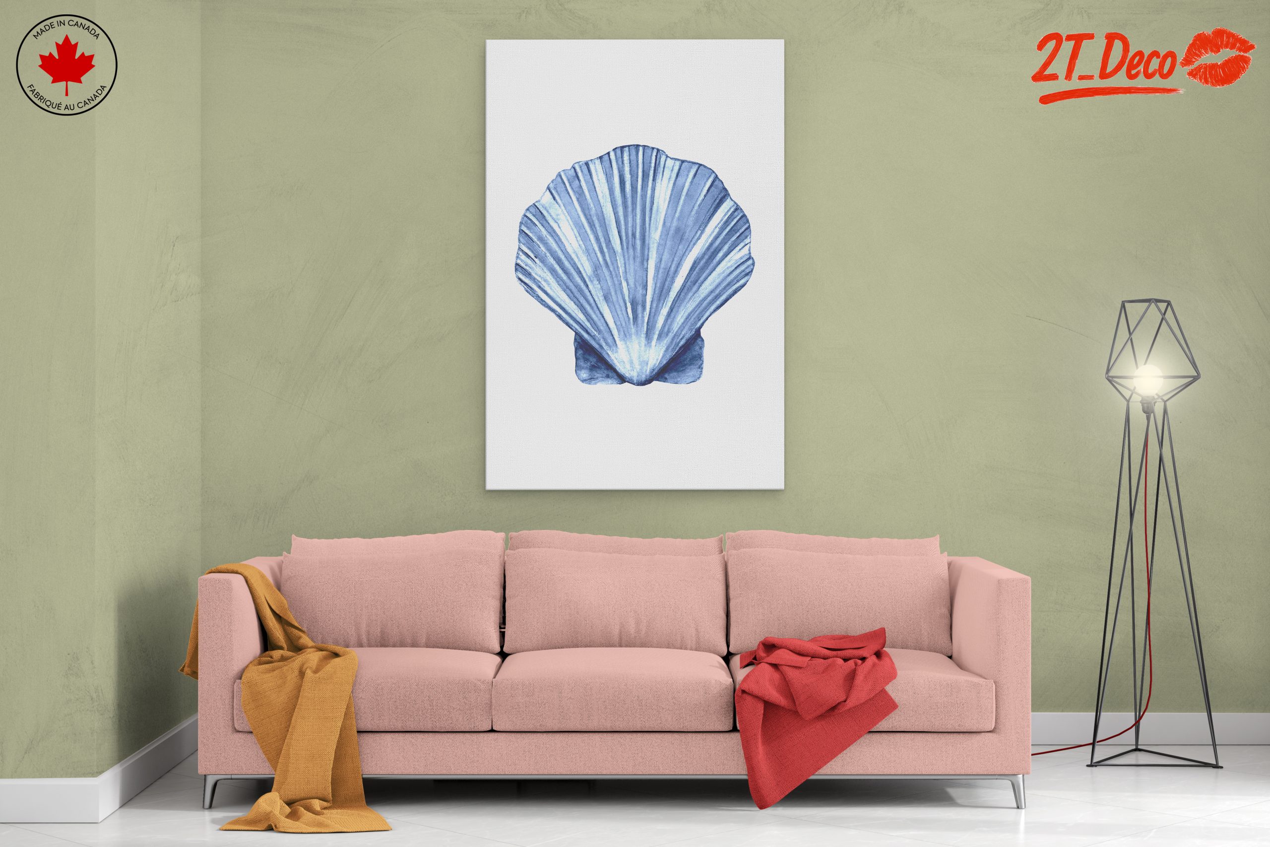 Elegant Blue Shell Artwork for Coastal Decor - Image 2