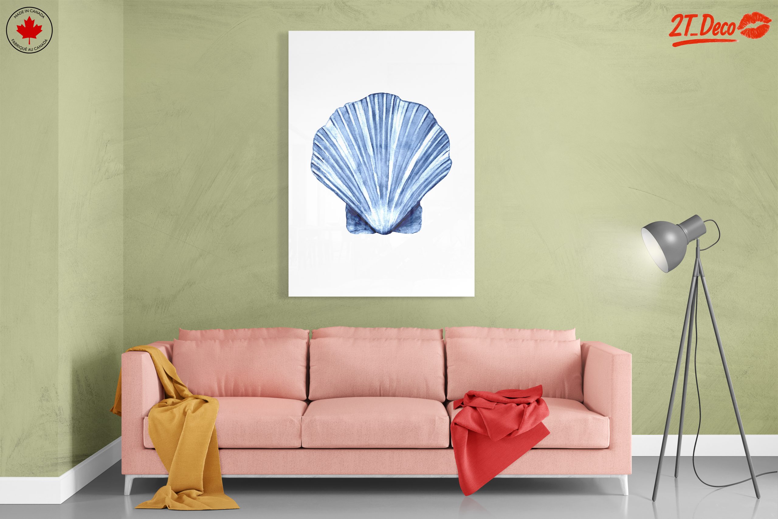 Elegant Blue Shell Artwork for Coastal Decor - Image 7