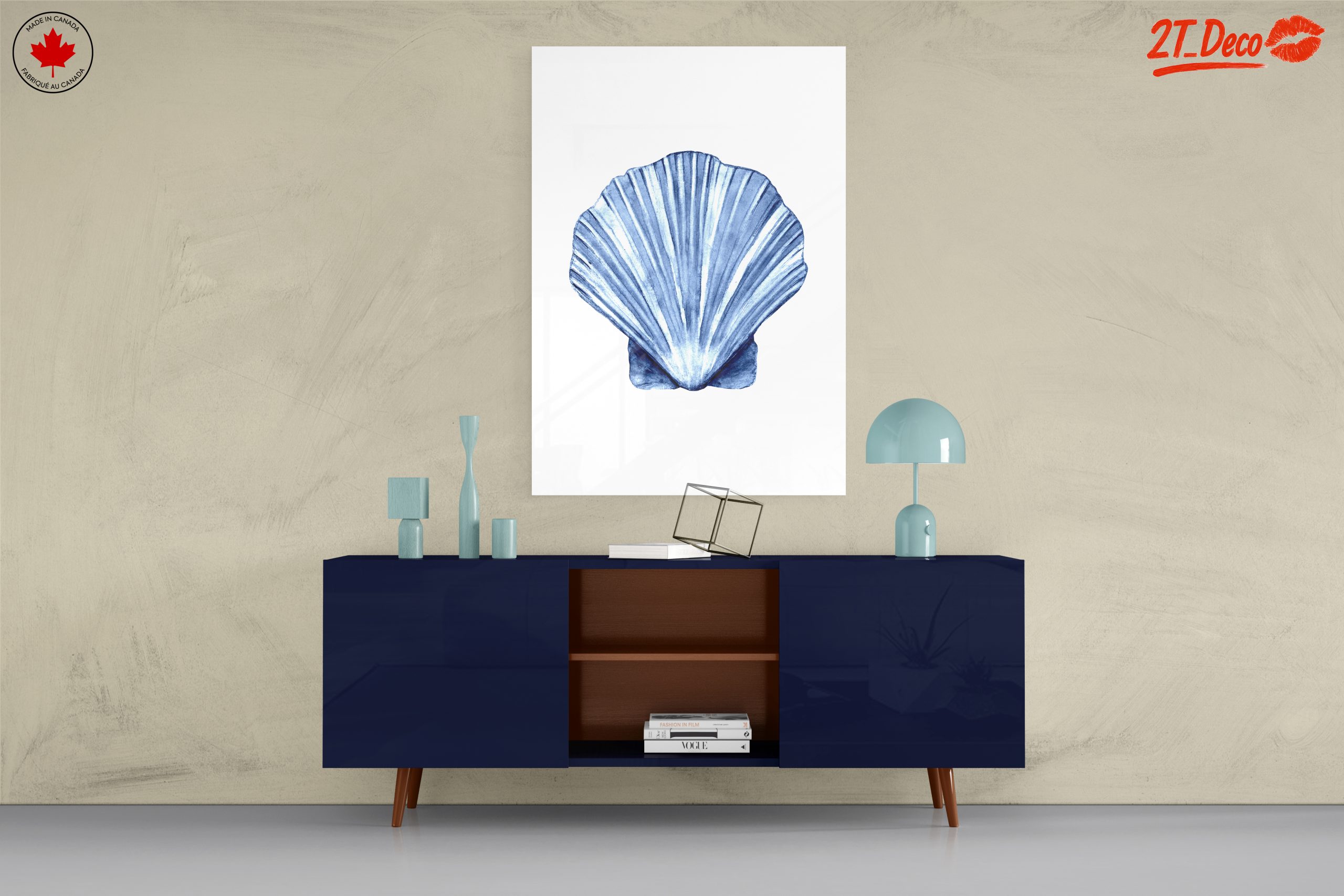 Elegant Blue Shell Artwork for Coastal Decor - Image 8