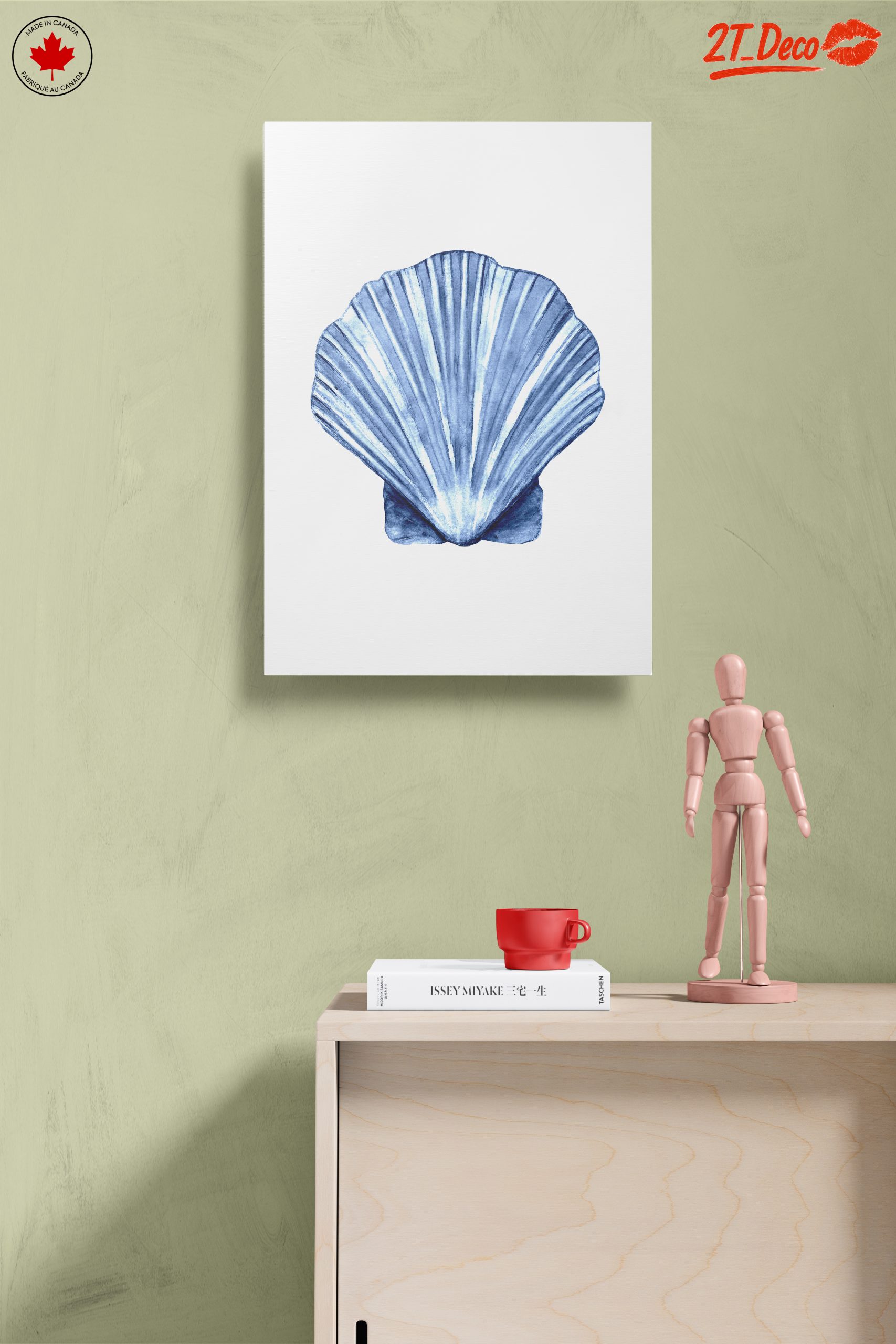 Elegant Blue Shell Artwork for Coastal Decor - Image 14