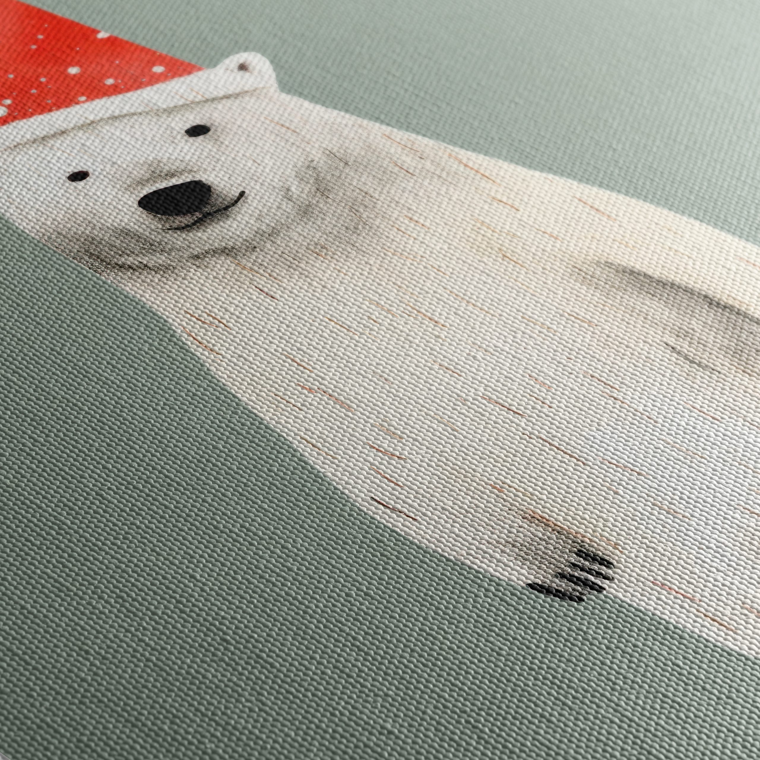 Festive Polar Bear in Santa Hat - Image 5