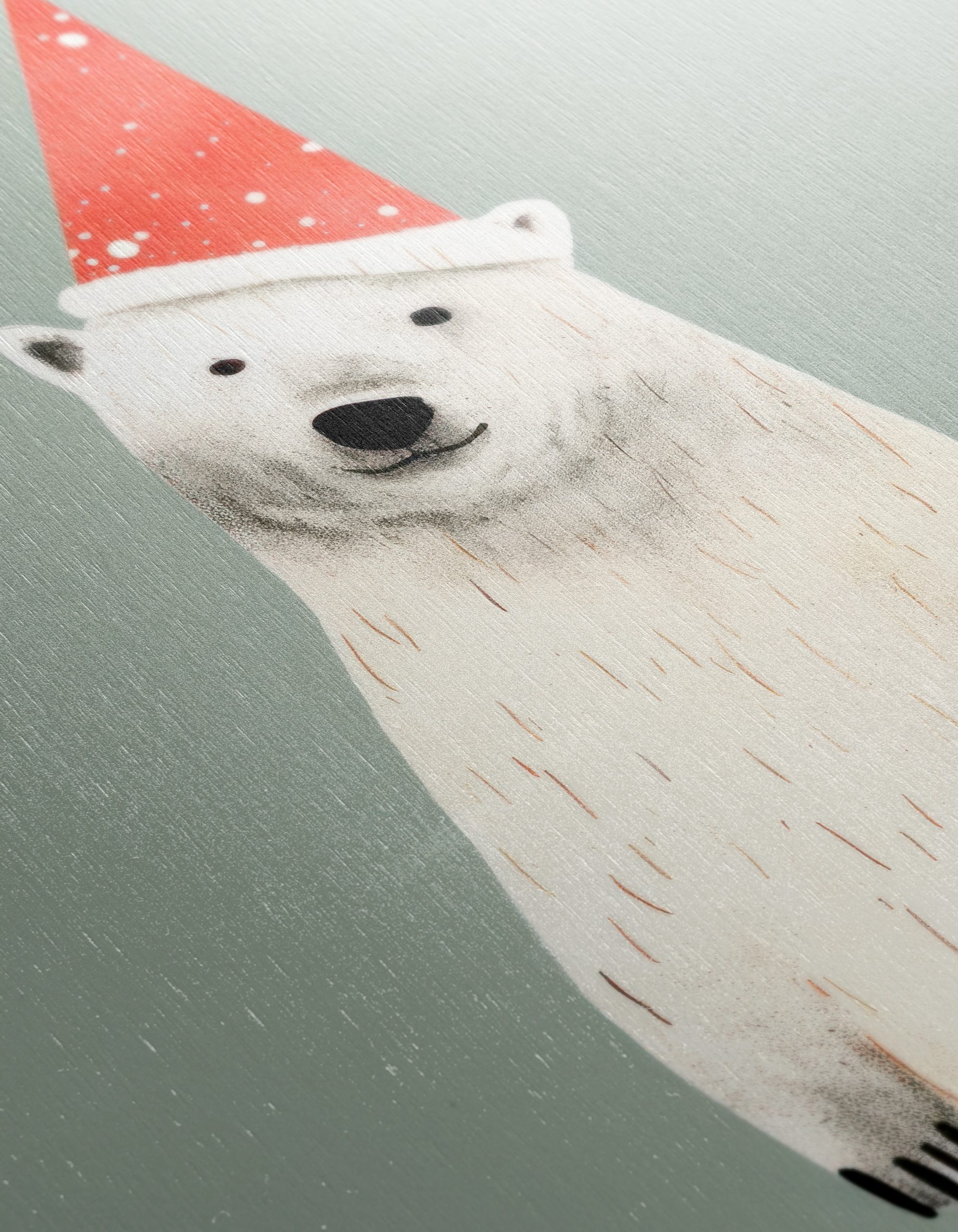 Festive Polar Bear in Santa Hat - Image 12