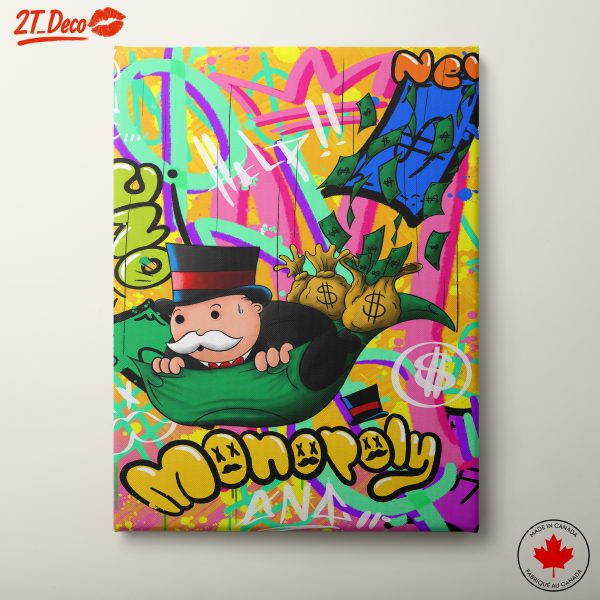Playful Urban Artwork Featuring Monopoly Character