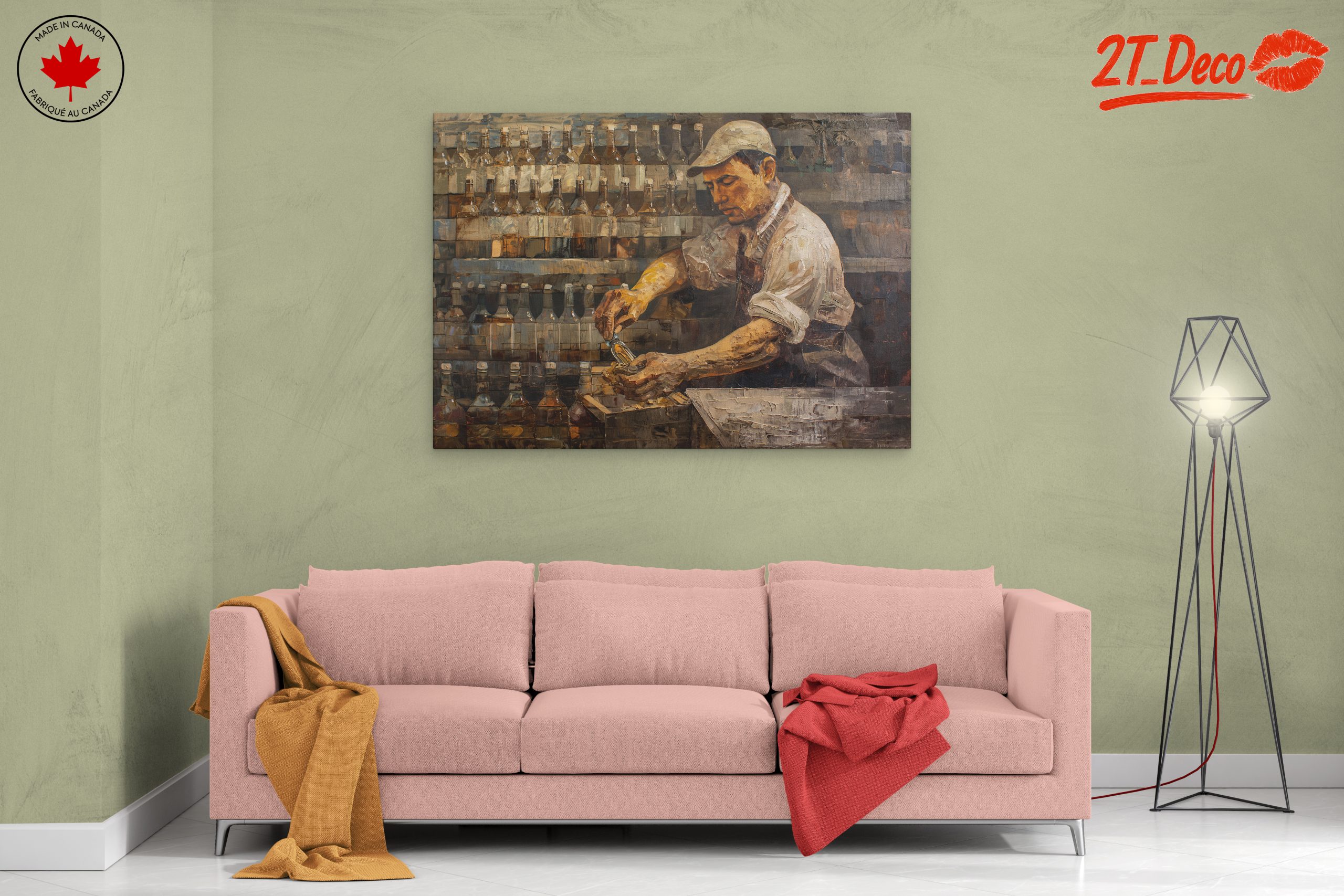 Dynamic Bartender in Action Artwork - Image 2