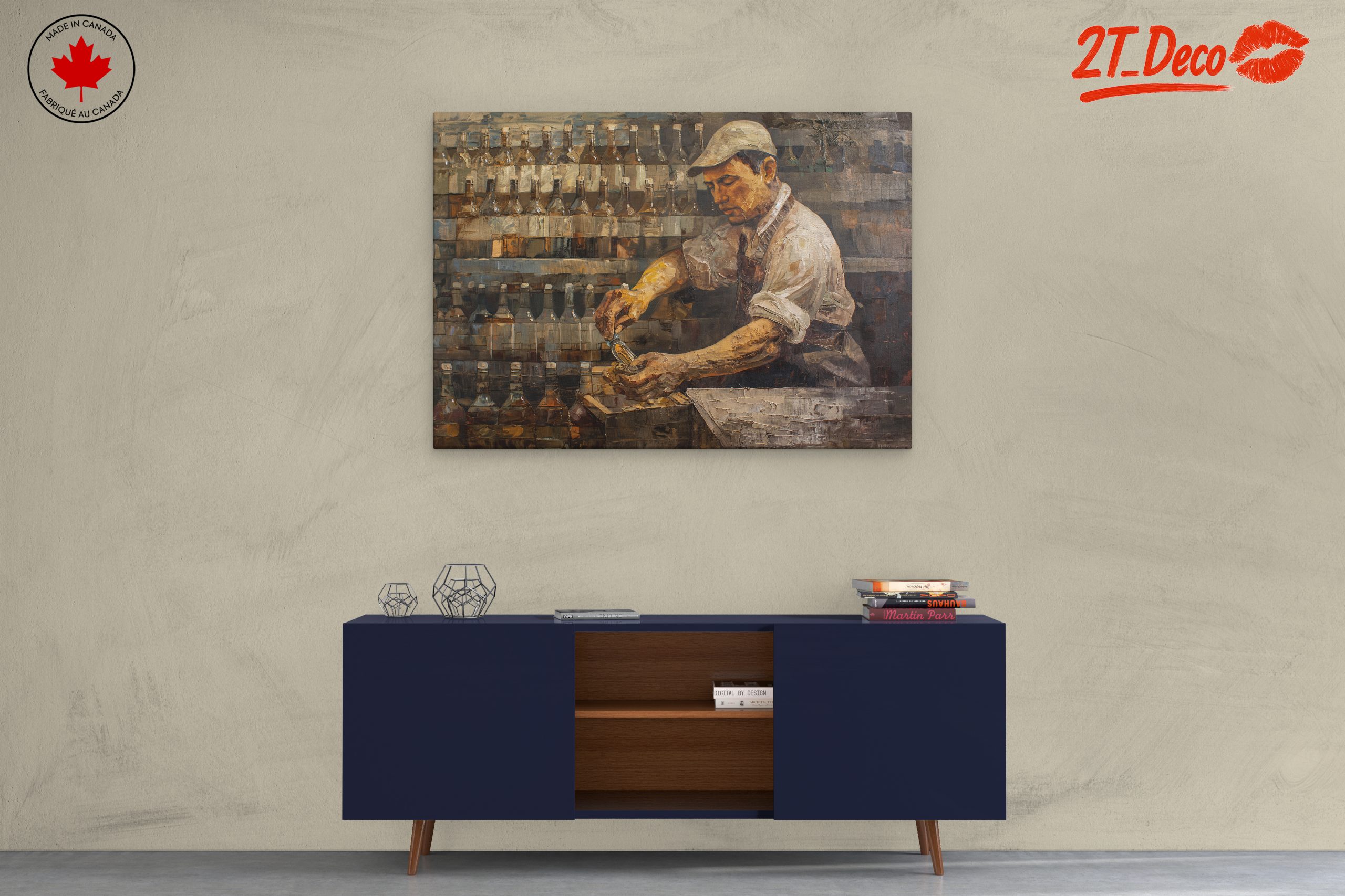 Dynamic Bartender in Action Artwork - Image 3