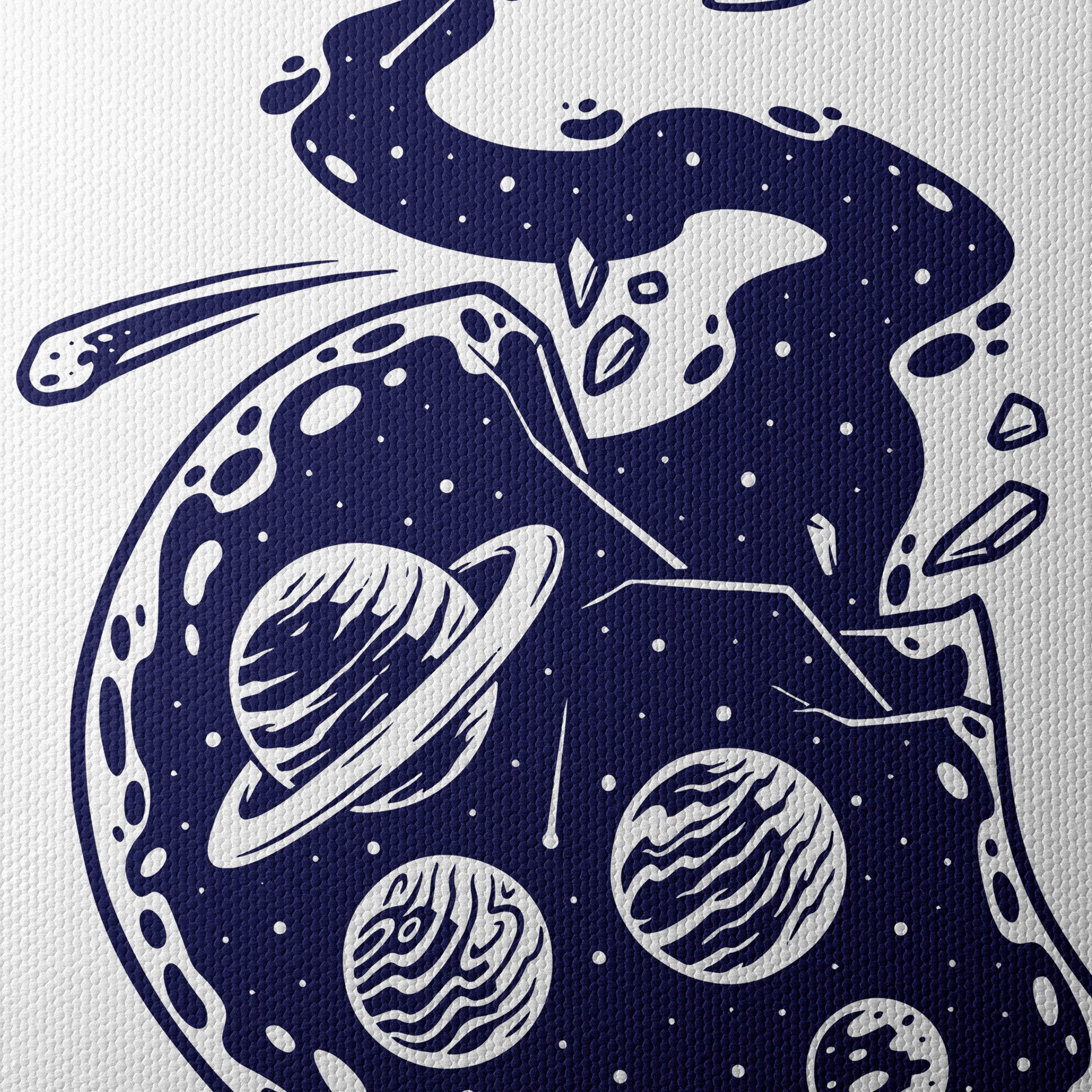 Cosmic Light Bulb Art Featuring Planets and Rockets - Image 4