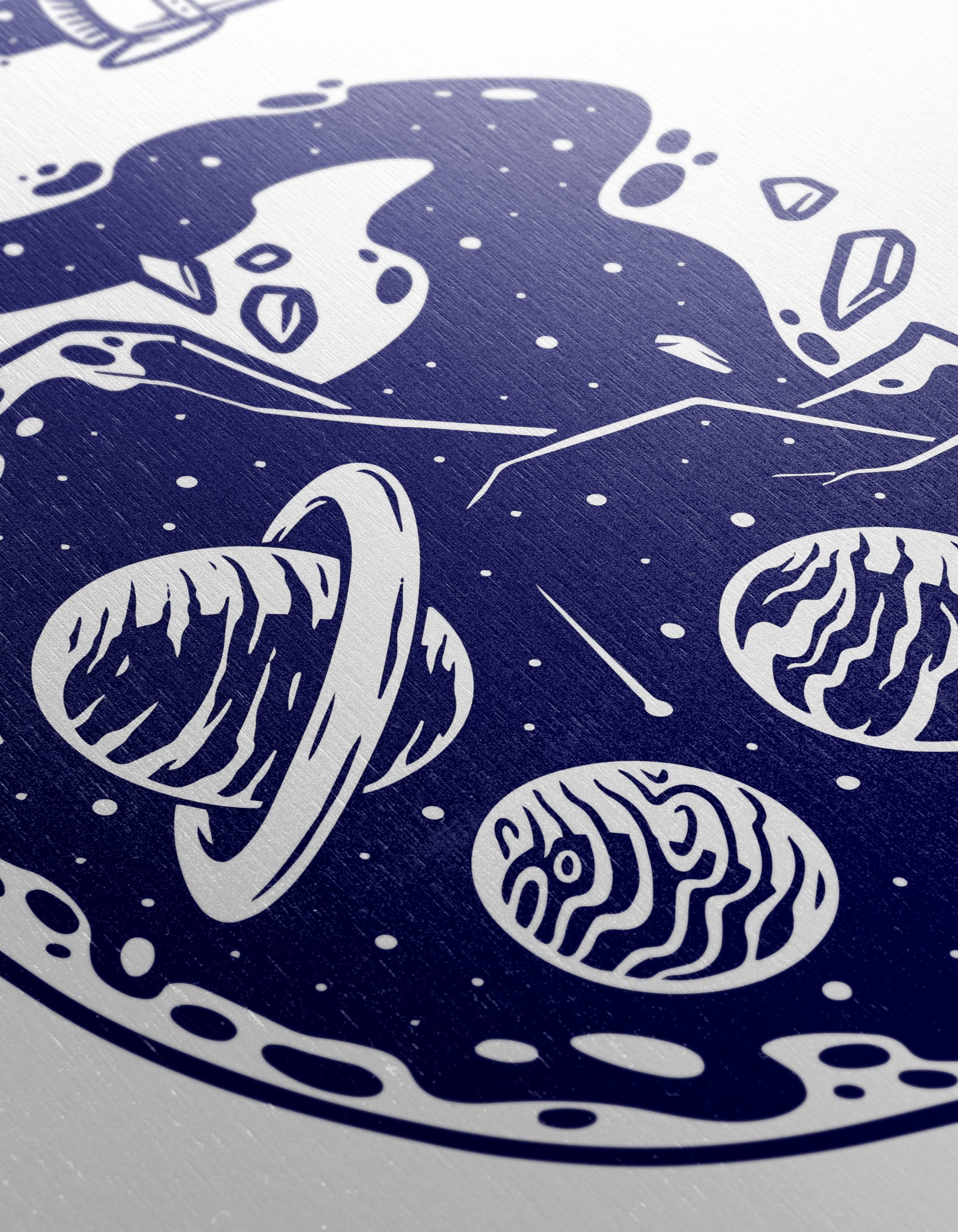 Cosmic Light Bulb Art Featuring Planets and Rockets - Image 12