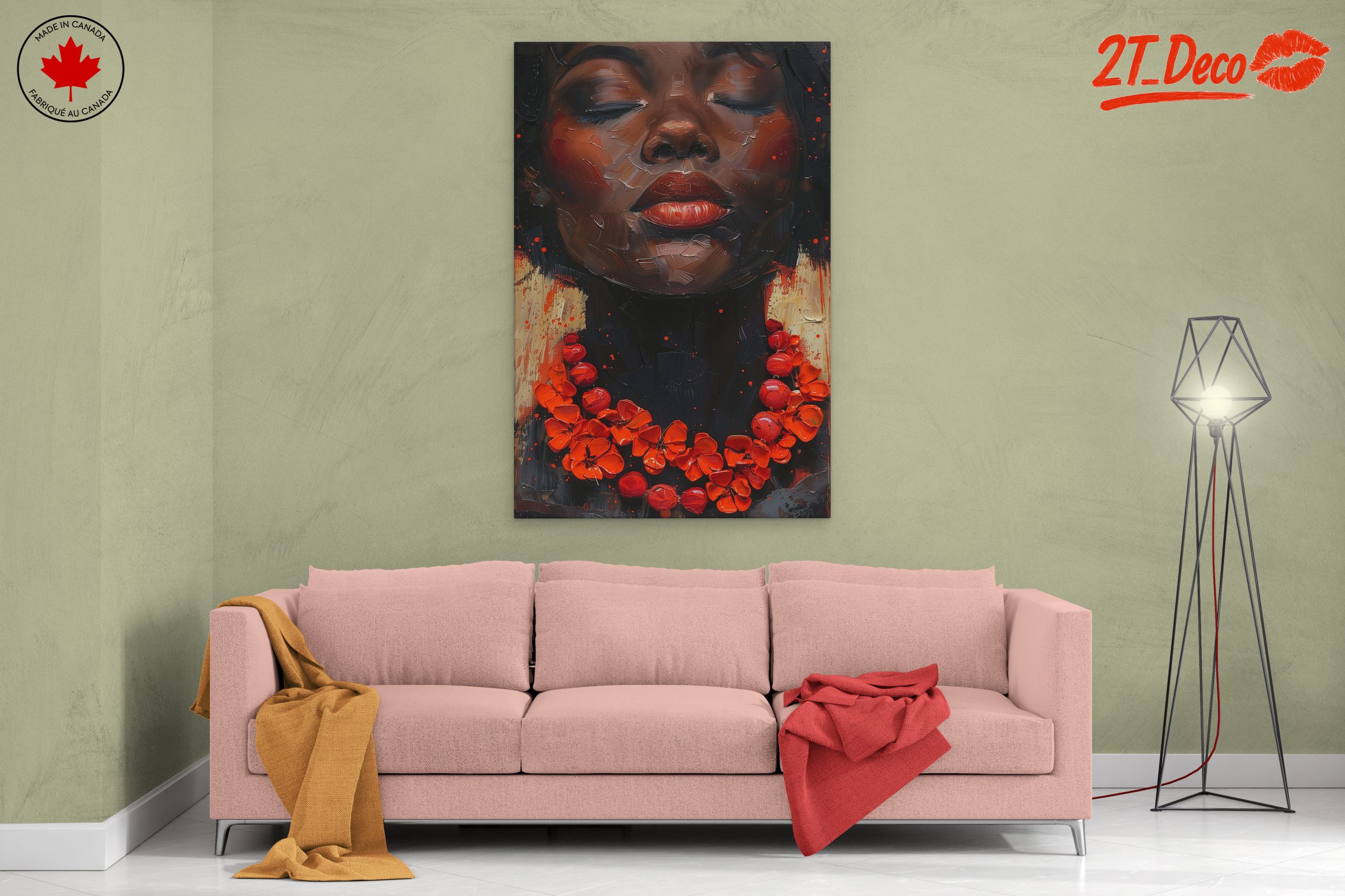 Elegant Afrocentric Portrait with Vibrant Colors - Image 2