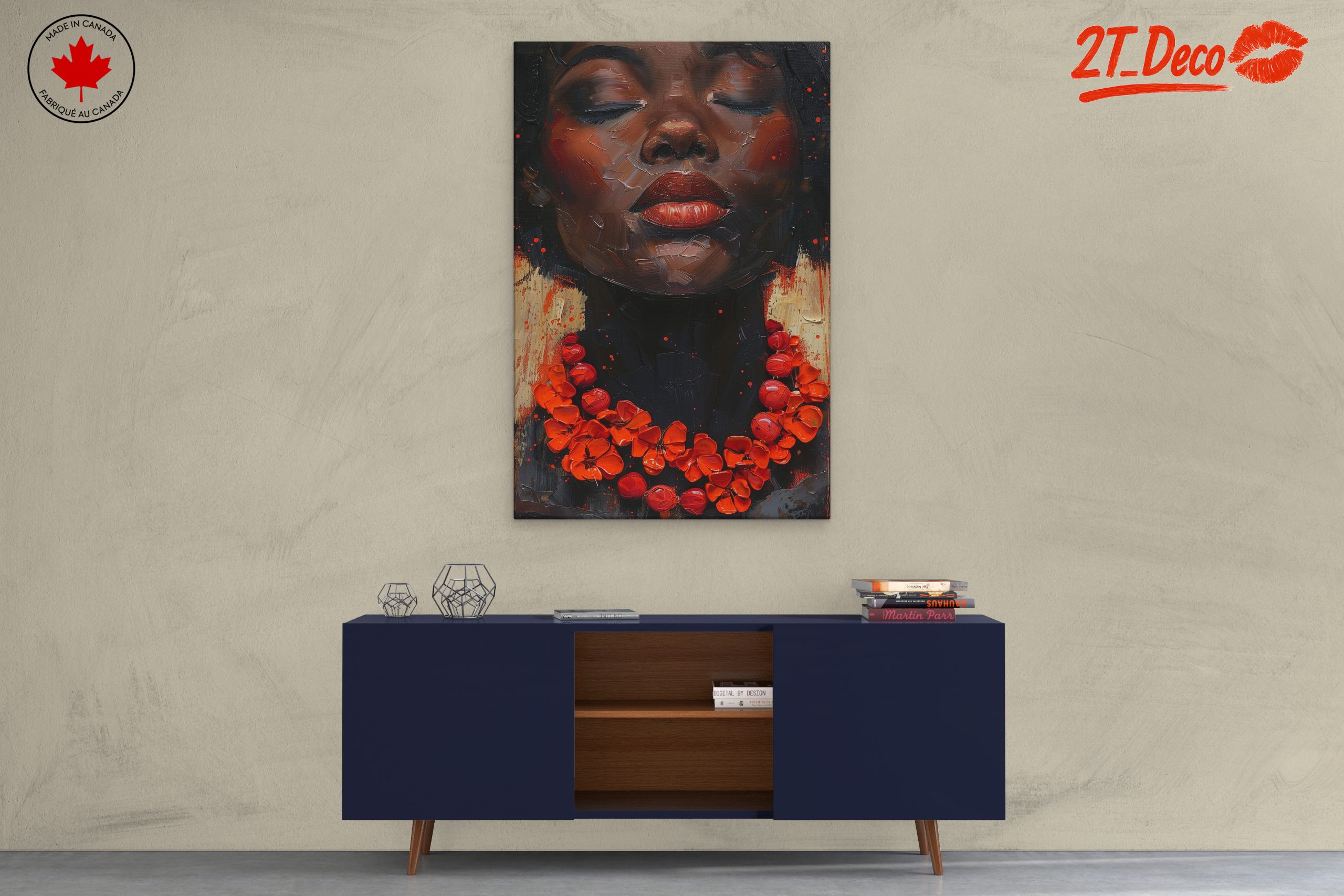 Elegant Afrocentric Portrait with Vibrant Colors - Image 3