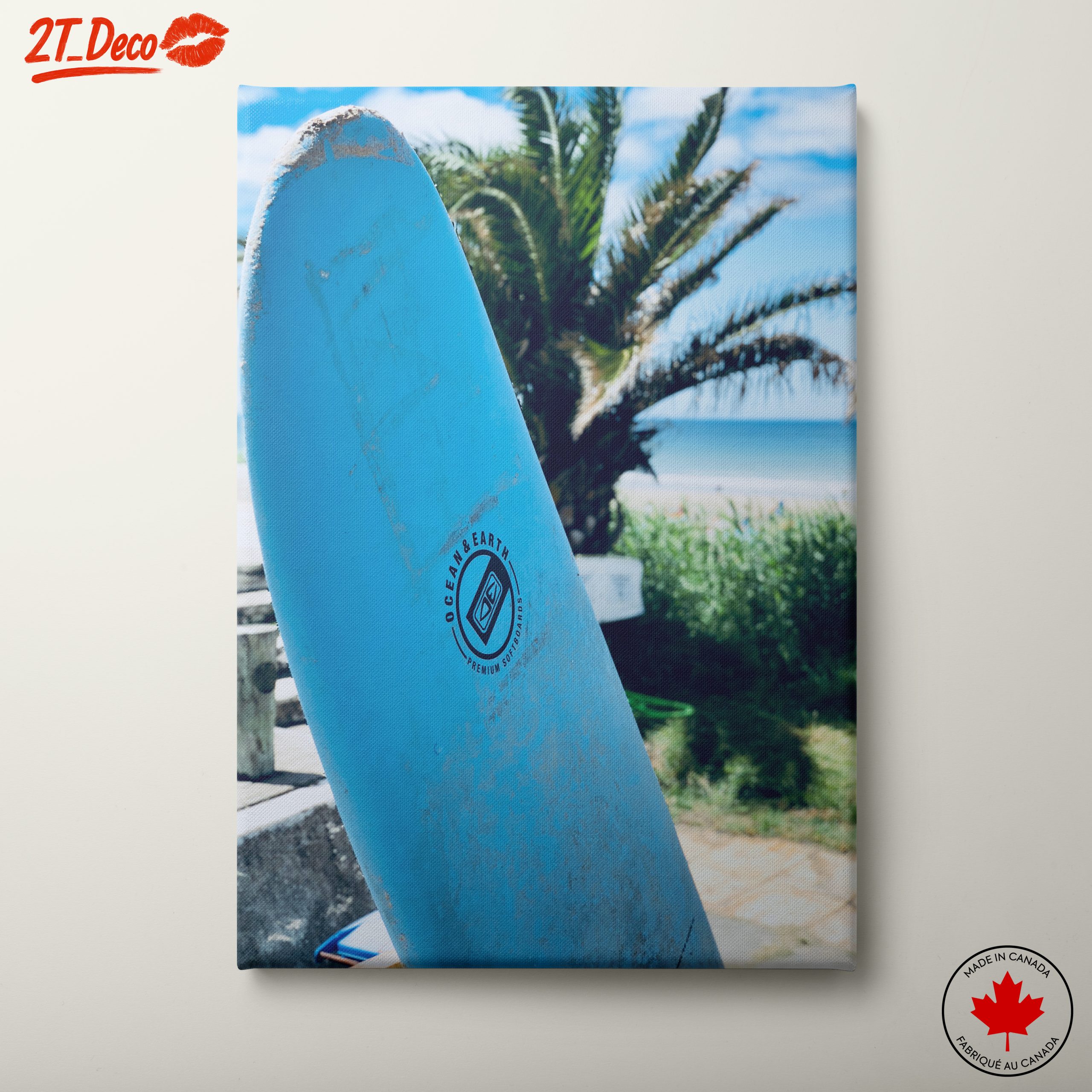 Surfboard View Over the Beach