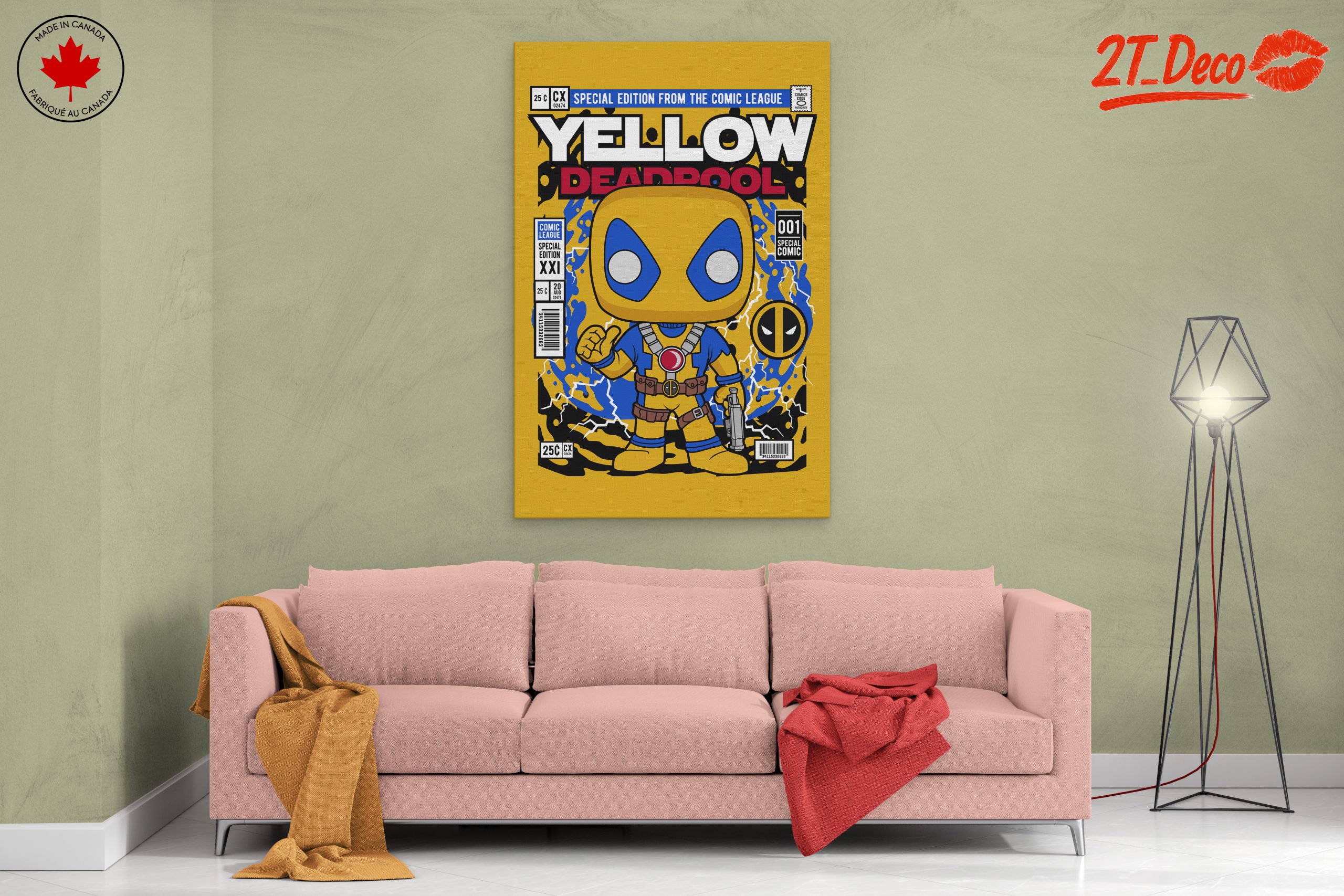 Yellow Deadpool Funko Art - Image 2
