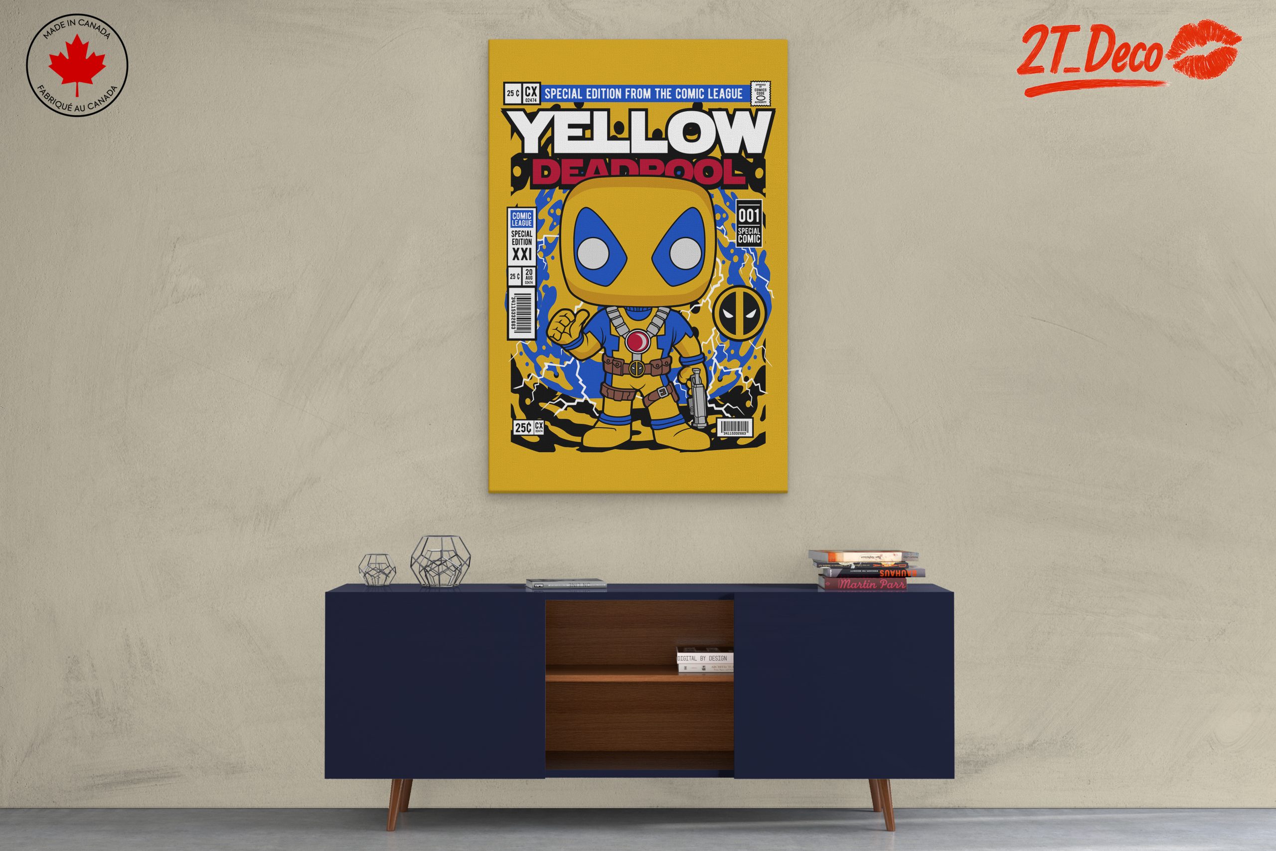 Yellow Deadpool Funko Art - Image 3