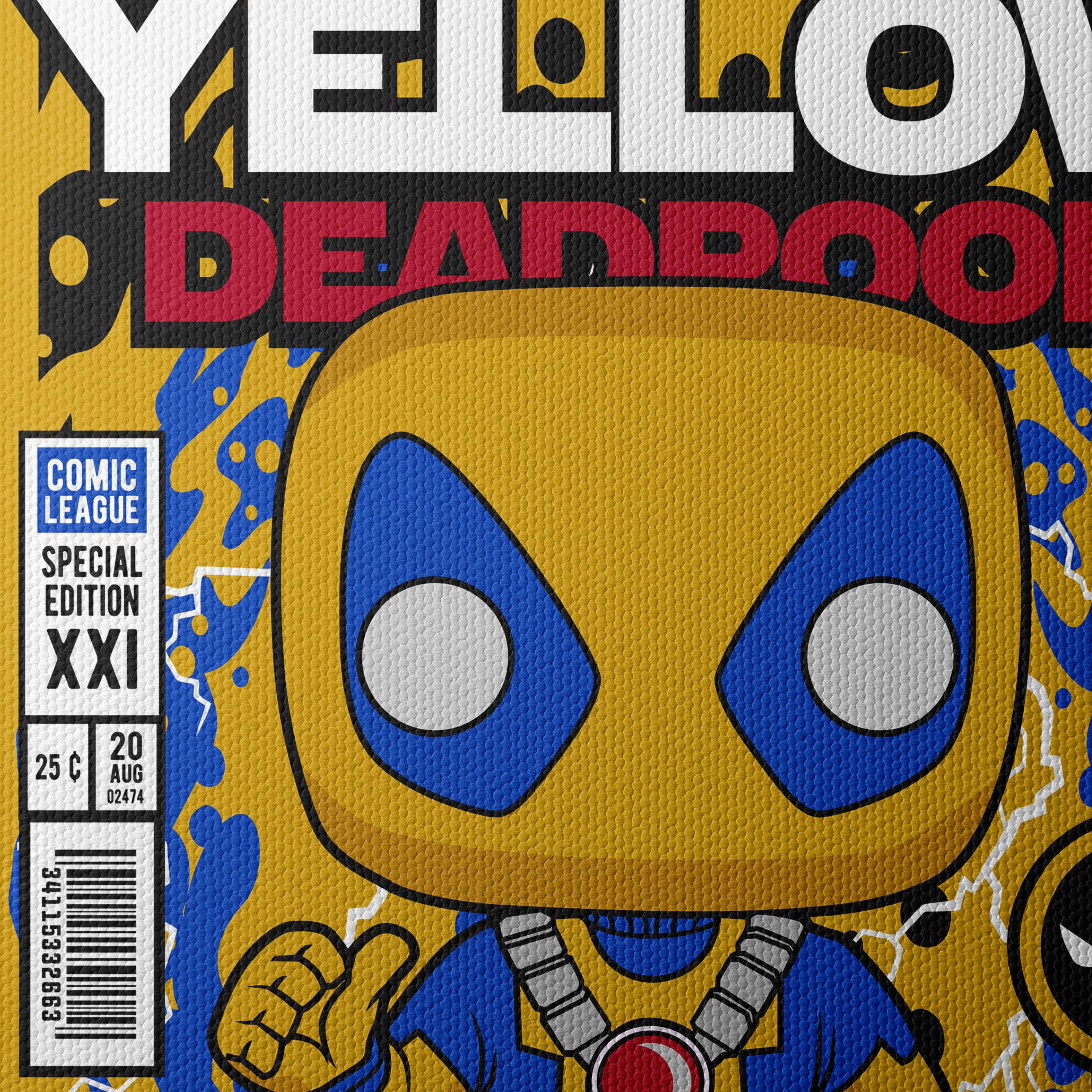 Yellow Deadpool Funko Art - Image 4