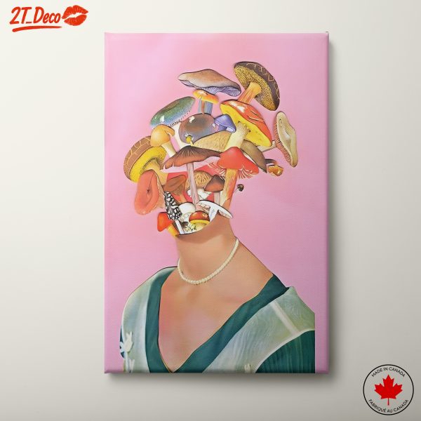 Surrealist Portrait Featuring Mushroom Imagery